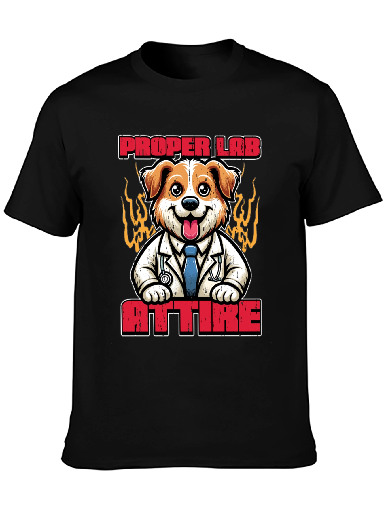 Black Proper Lab Attire T-Shirt: Dog Doctor Tee view 3