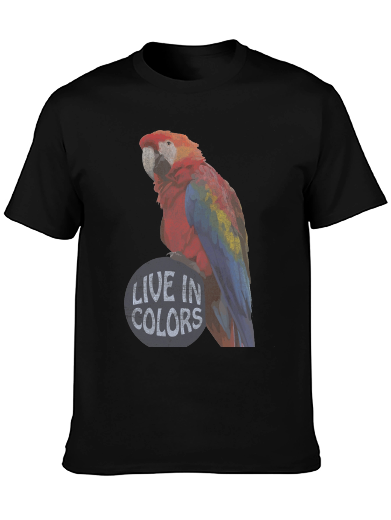Black Live in Colors Parrot Graphic Tee view 3