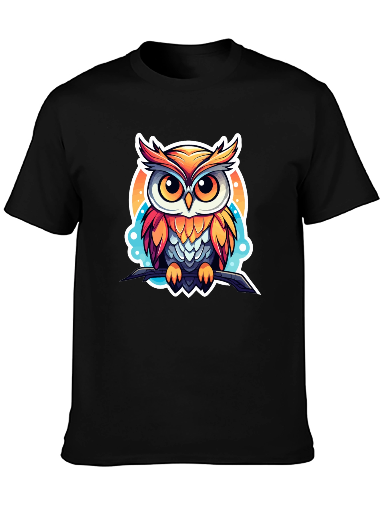 Black Owl Graphic Tee - Stylish Men's Black T-Shirt view 3