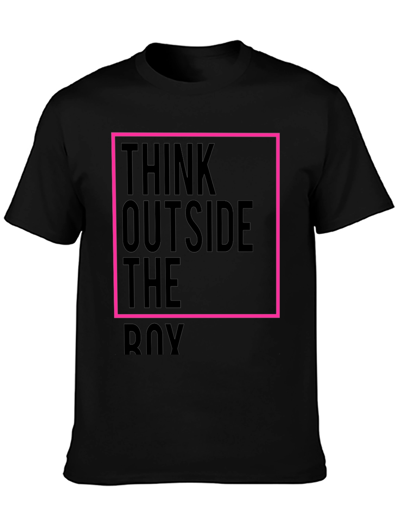 Black Think Outside the Box Black Graphic Tee view 3