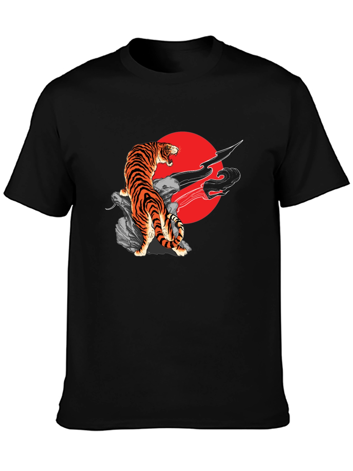 Black Tiger Graphic Black T-Shirt view 3