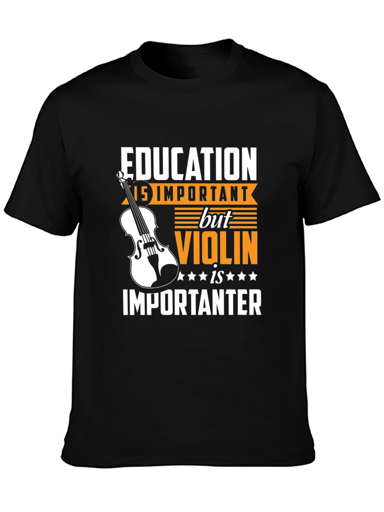 Black Education Violin is Importanter T-Shirt view 3