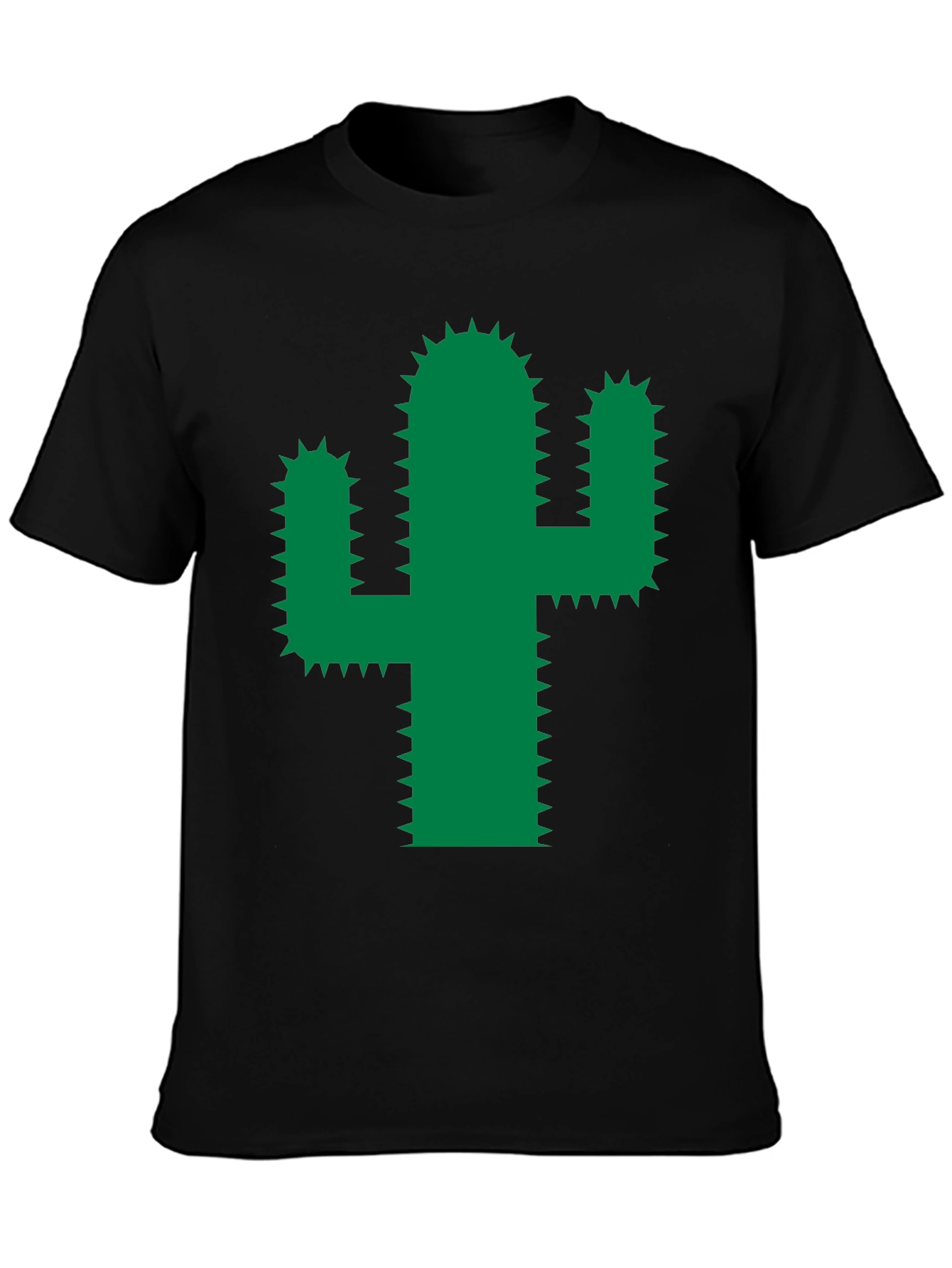Black Cactus Graphic Tee - Trendy Green Desert Plant Shirt view 3