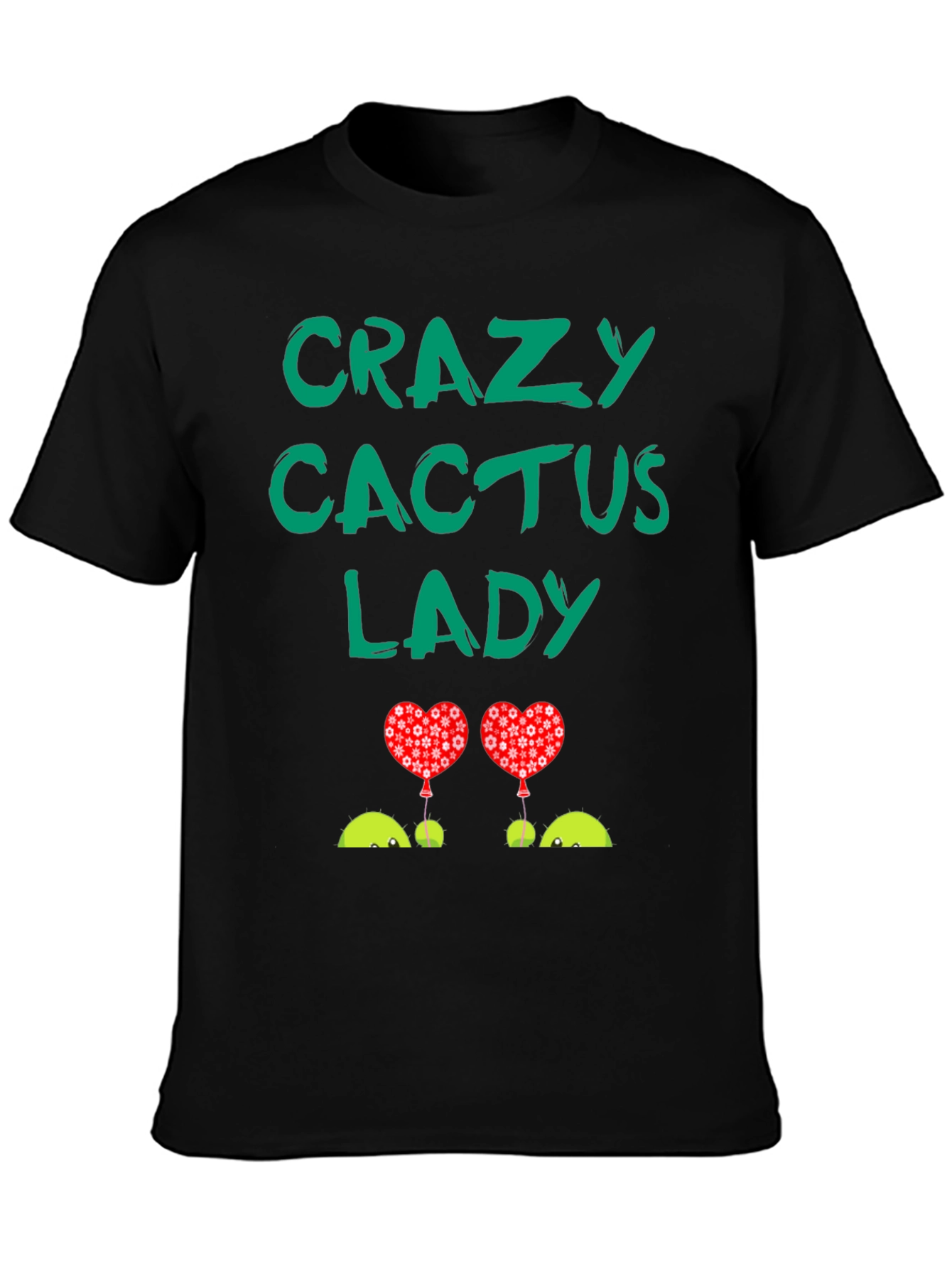 Black Crazy Cactus Lady T-Shirt view 3