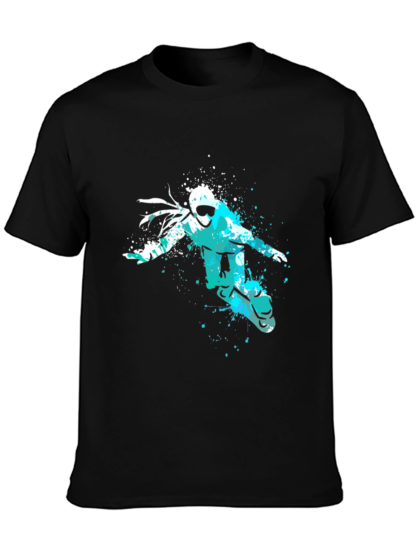 Black Snowboarder Graphic Tee - Black Cotton Comfort view 3