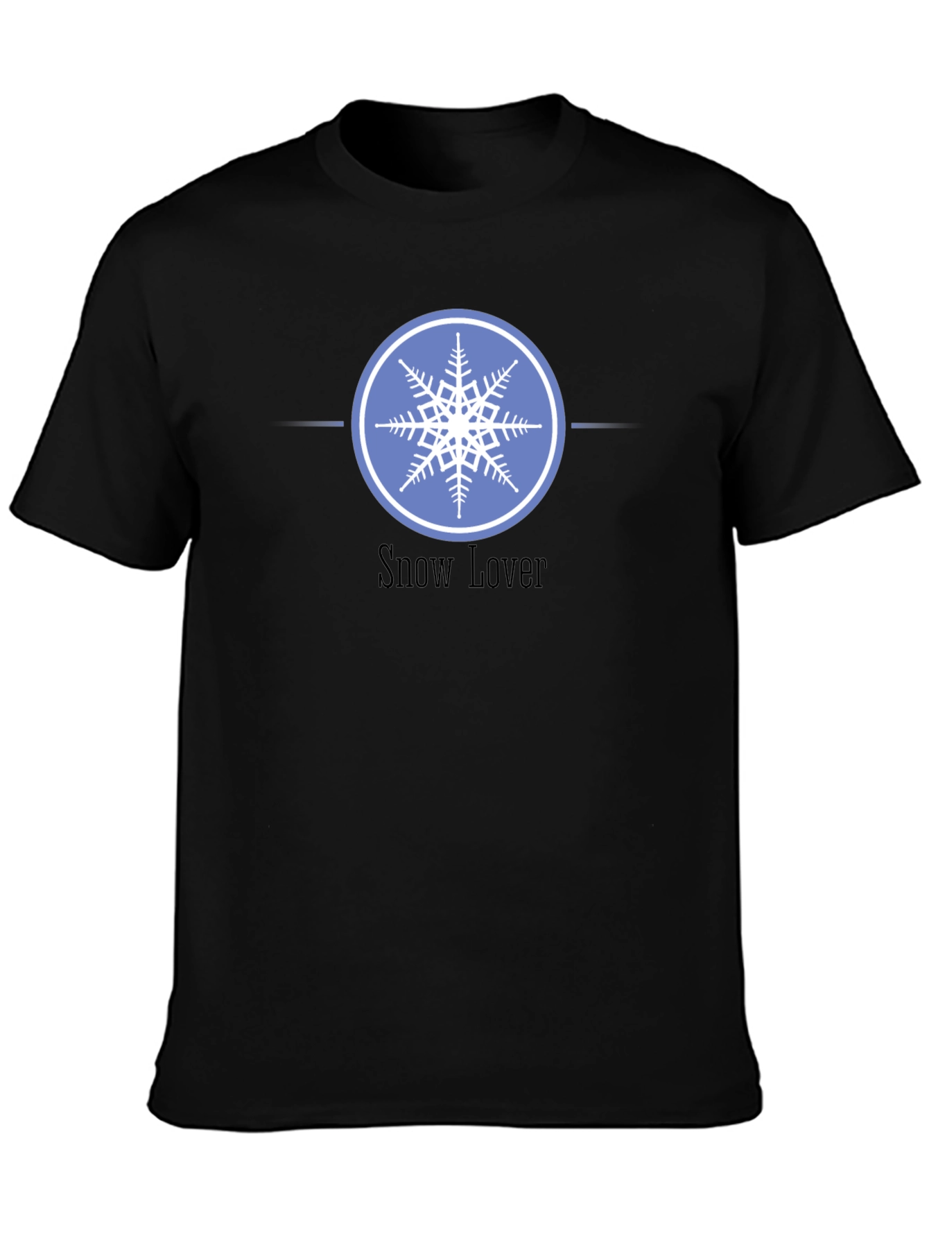 Black Snow Lover Graphic Tee - Winter Snowflake Design view 3