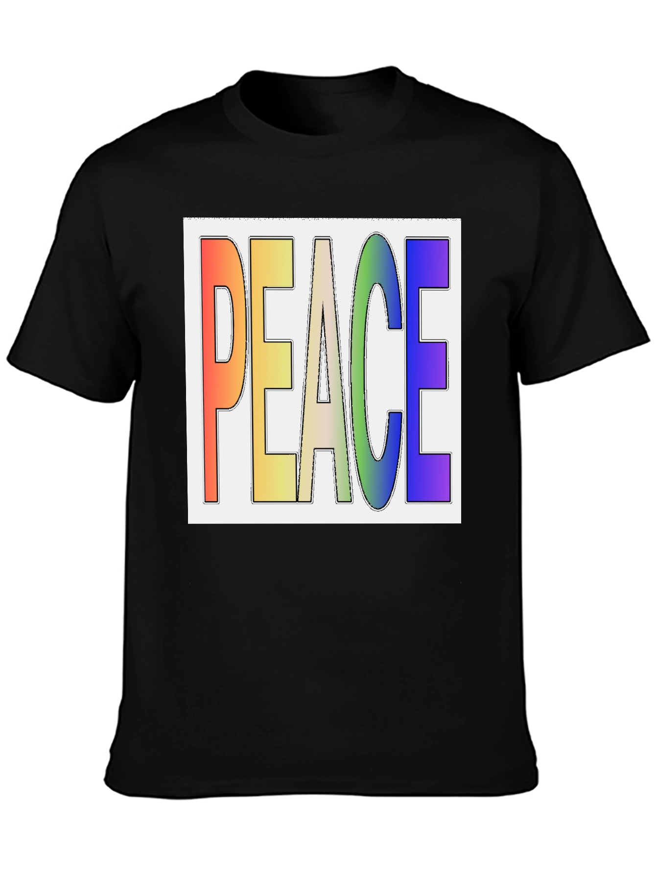 Black Peace Rainbow T-Shirt - Stylish Graphic Tee view 3
