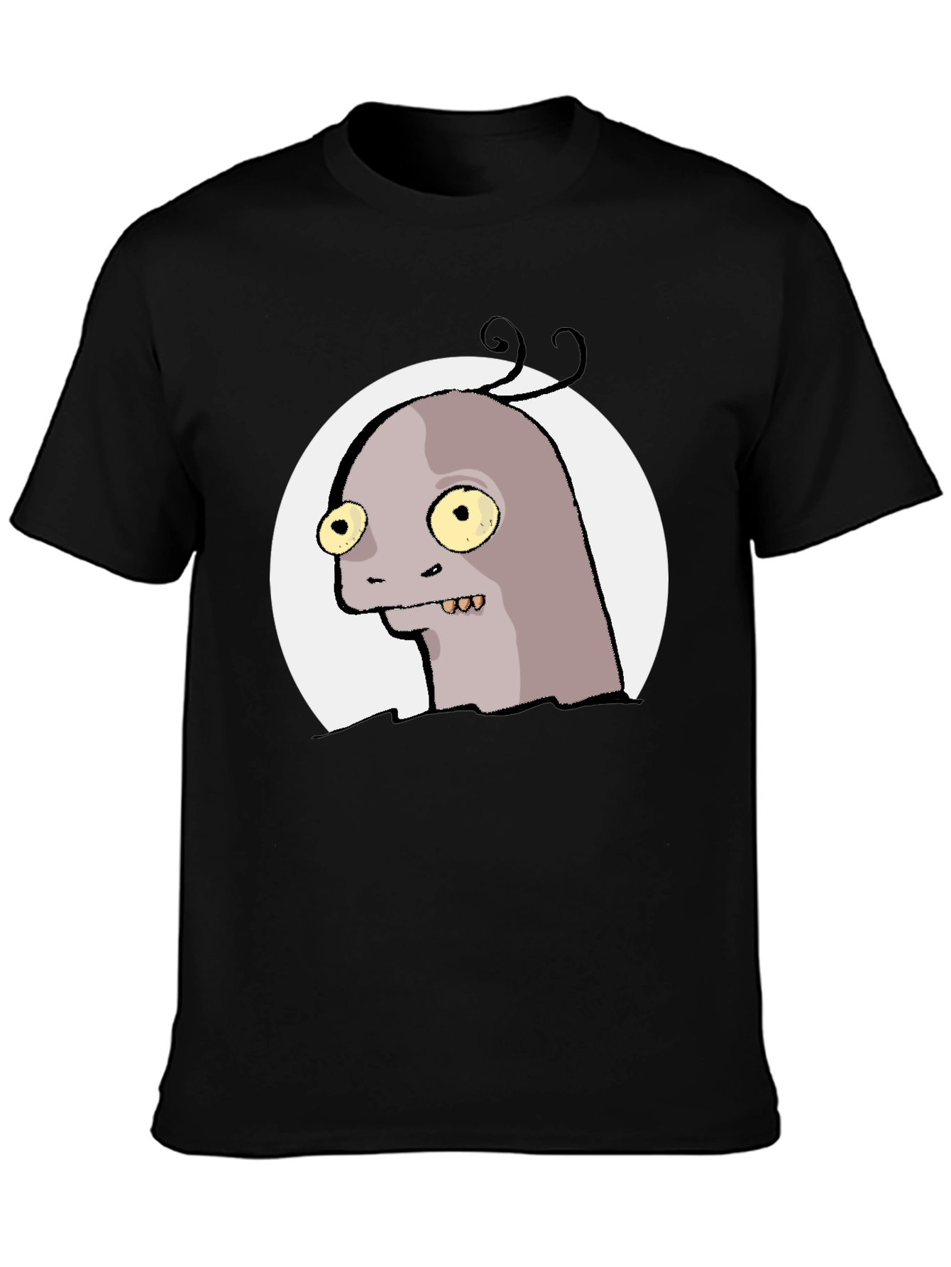 Black Funny Monster Graphic Tee - Black T-Shirt view 3