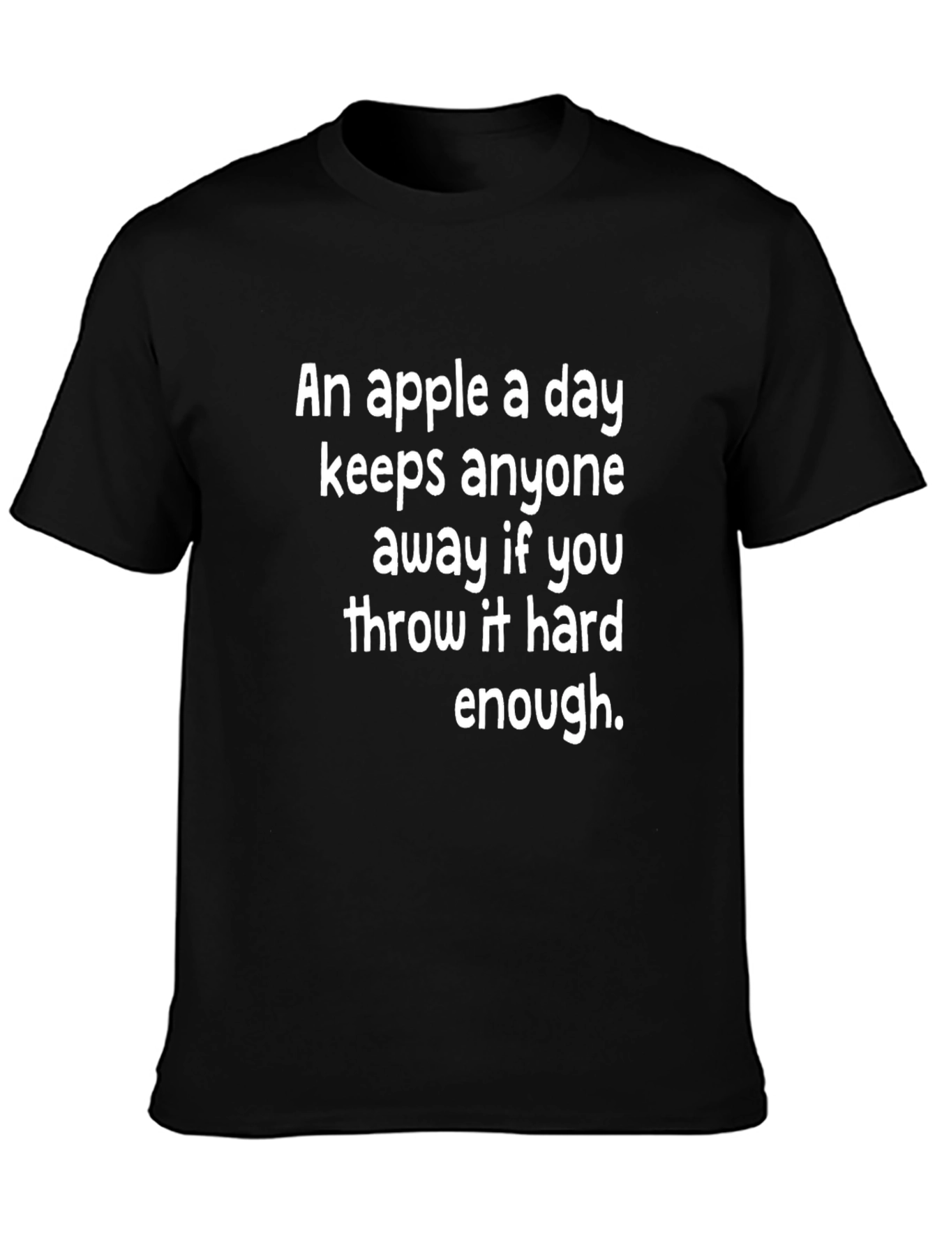 Black Humorous Apple T-Shirt view 3
