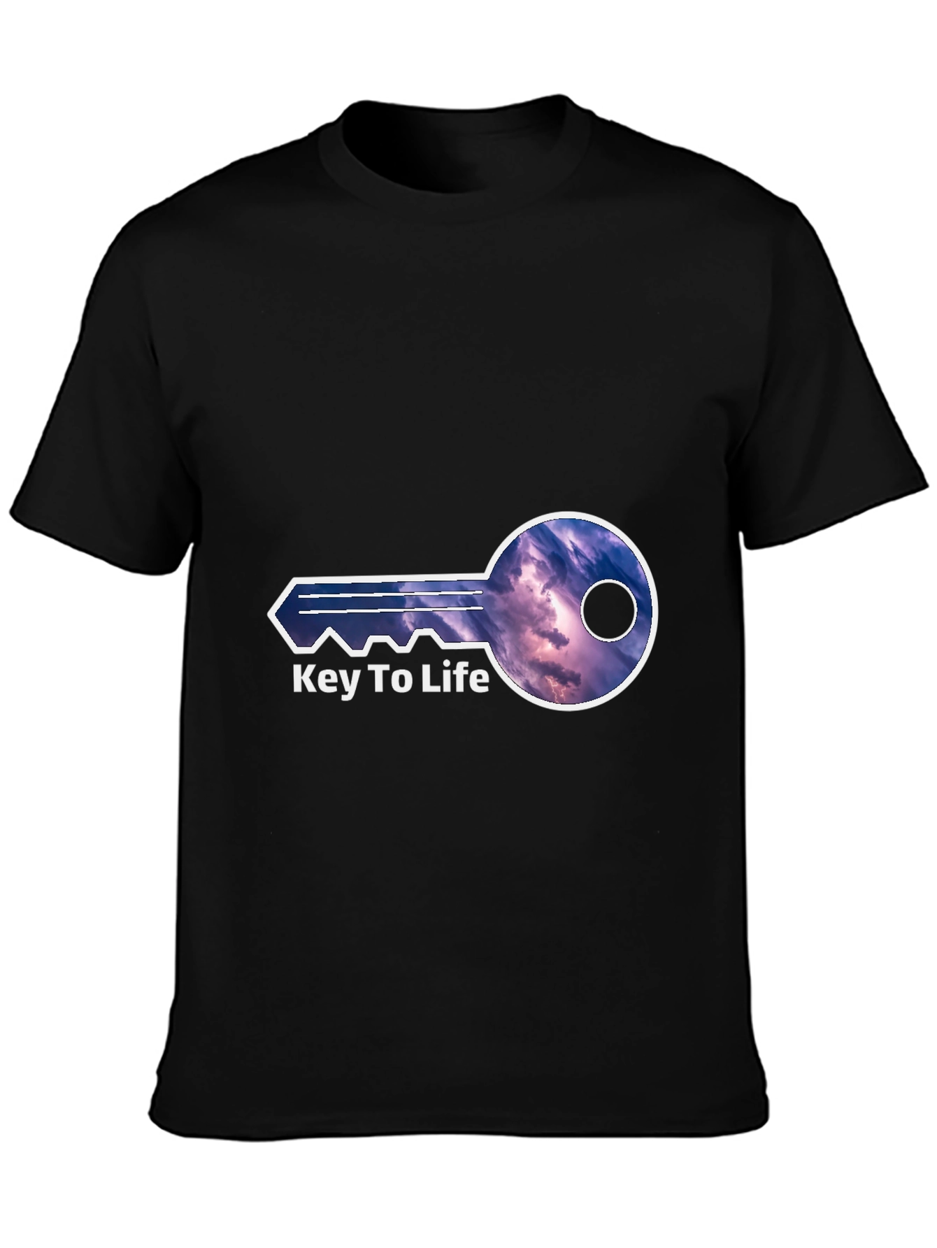 Black Key To Life Graphic Tee - Unique Design view 3