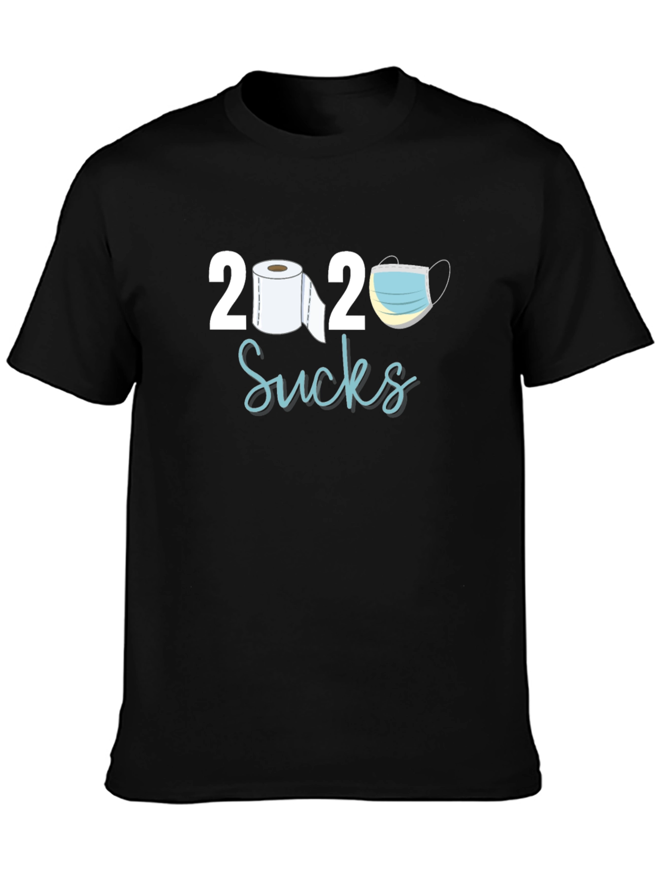 Black 2020 Sucks Novelty Graphic T-Shirt view 3