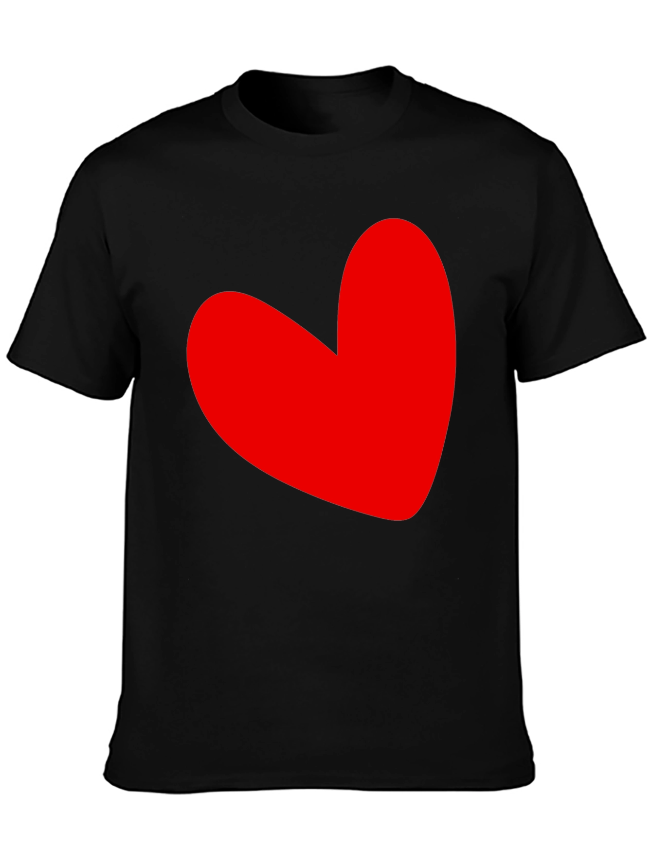 Black Red Heart Graphic Black T-Shirt view 3