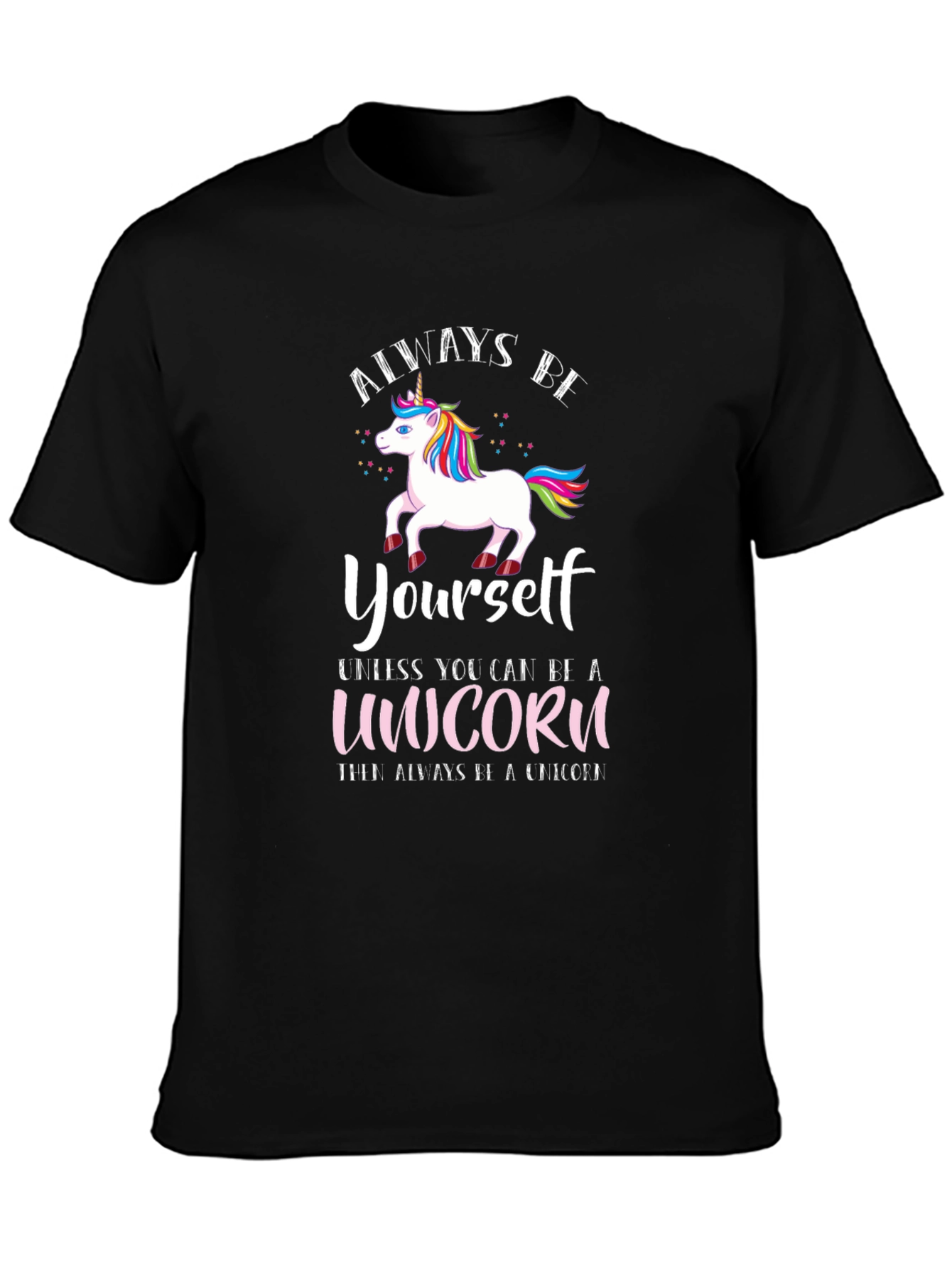 Black Always Be Yourself Unicorn T-Shirt view 3