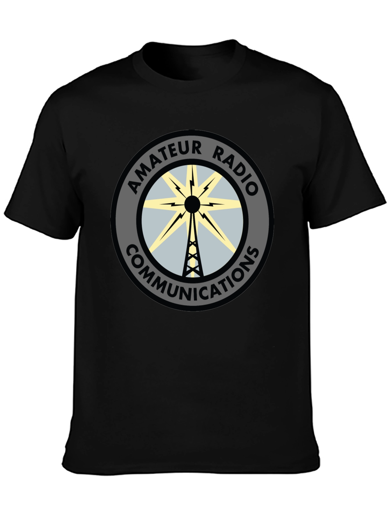 Black Amateur Radio Communications T-Shirt view 3