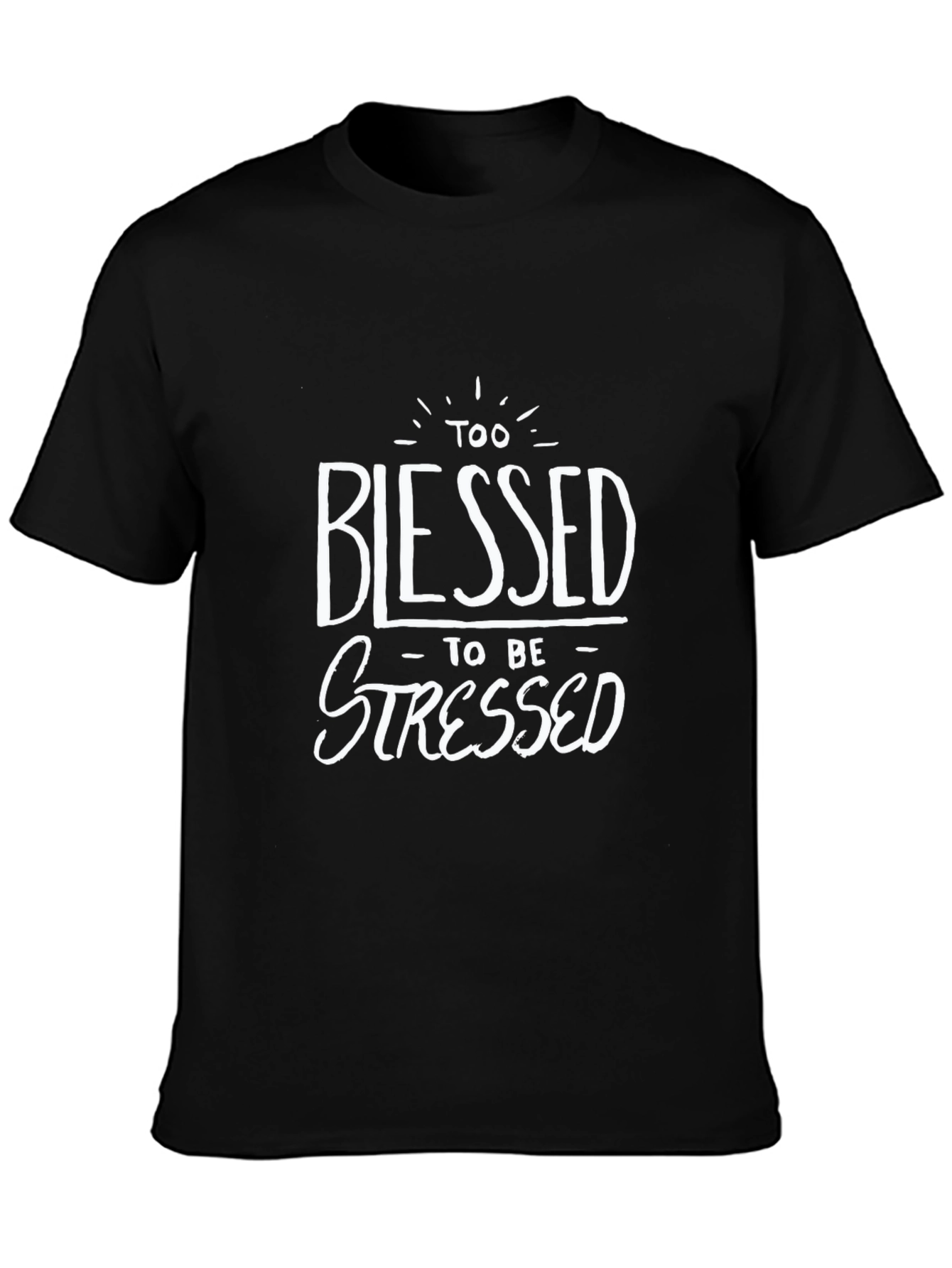 Black Blessed Graphic T-Shirt - Black Cotton Tee view 3