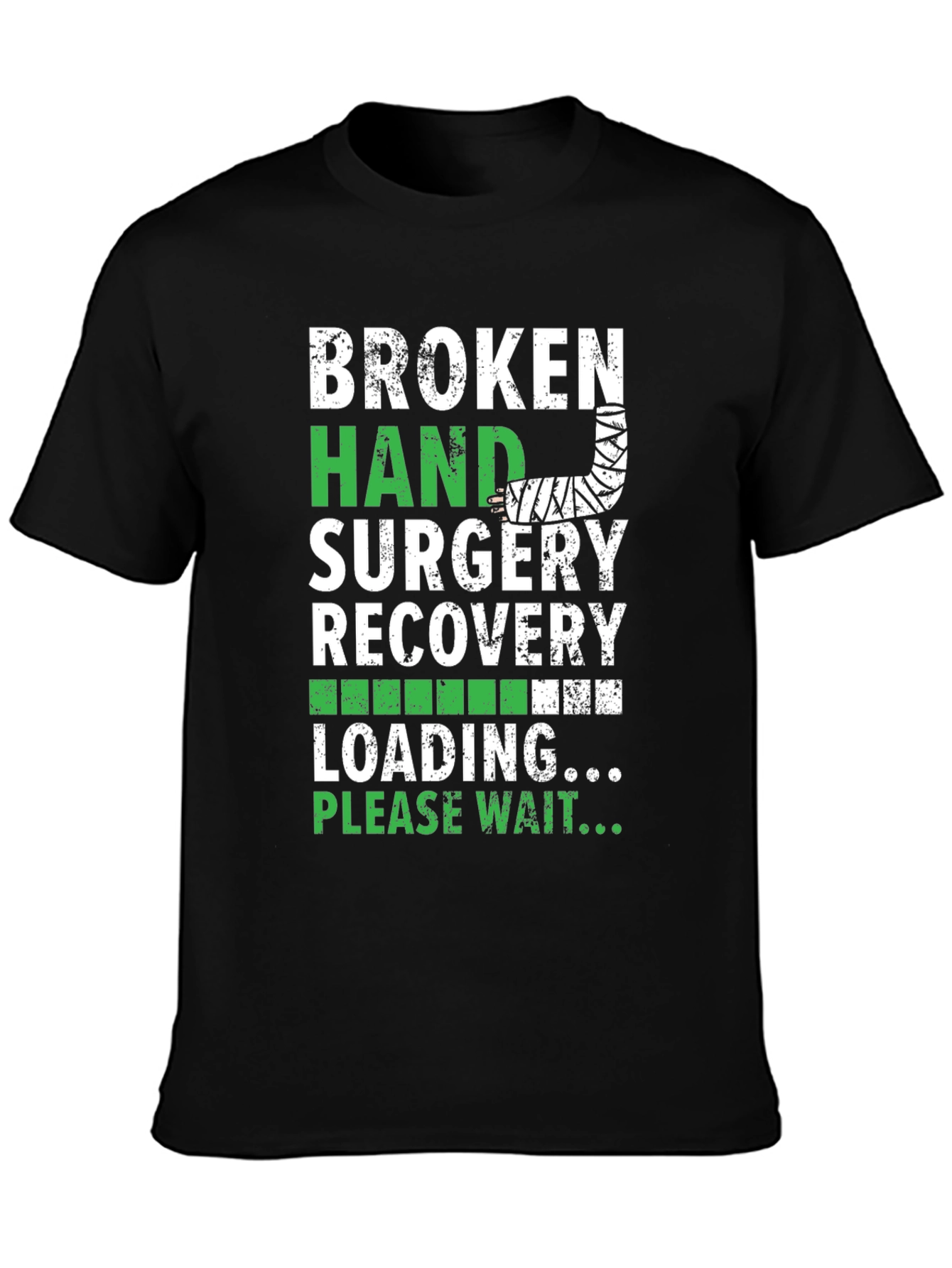 Black Broken Hand Surgery Recovery T-Shirt view 3