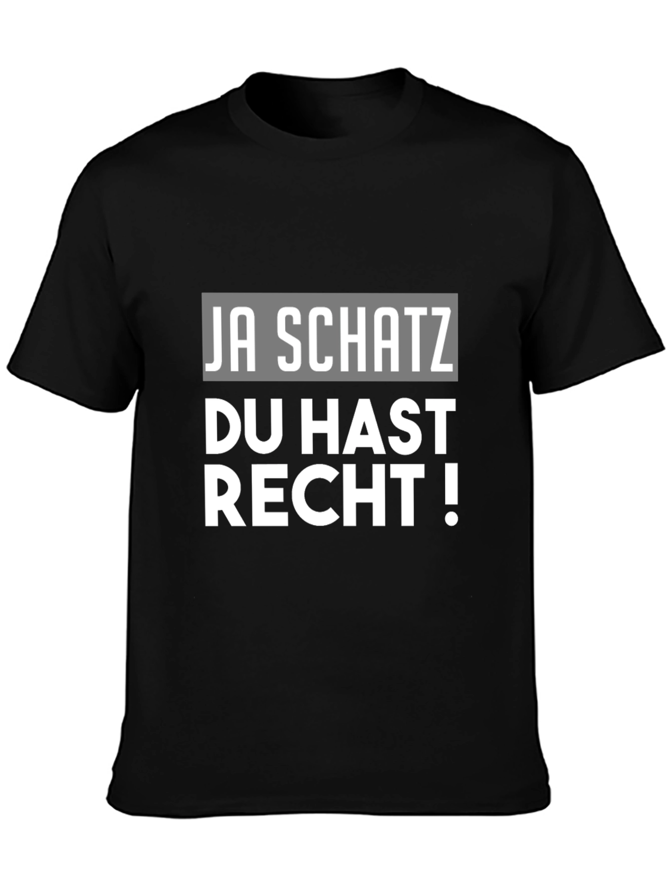 Black Ja Schatz Du Hast Recht! Men's Black T-Shirt view 3