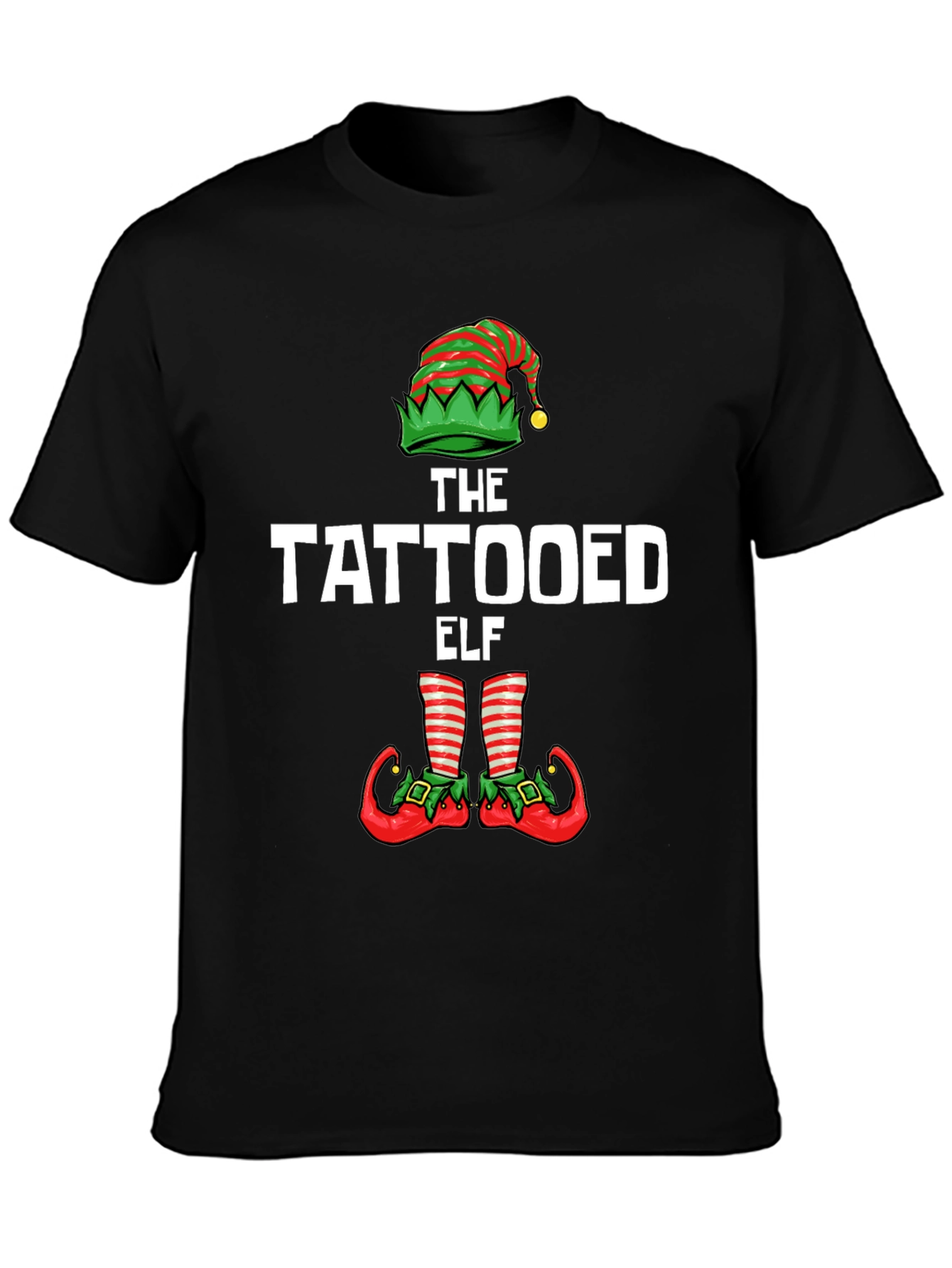 Black The Tattooed Elf Graphic T-Shirt view 3