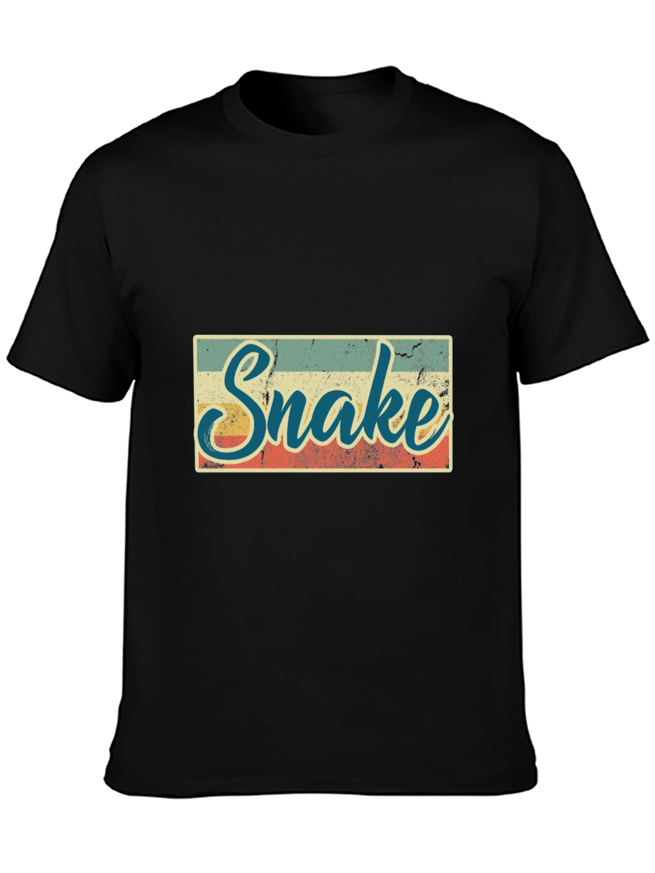 Black Vintage Snake T-Shirt - Retro Style Animal Tee view 3