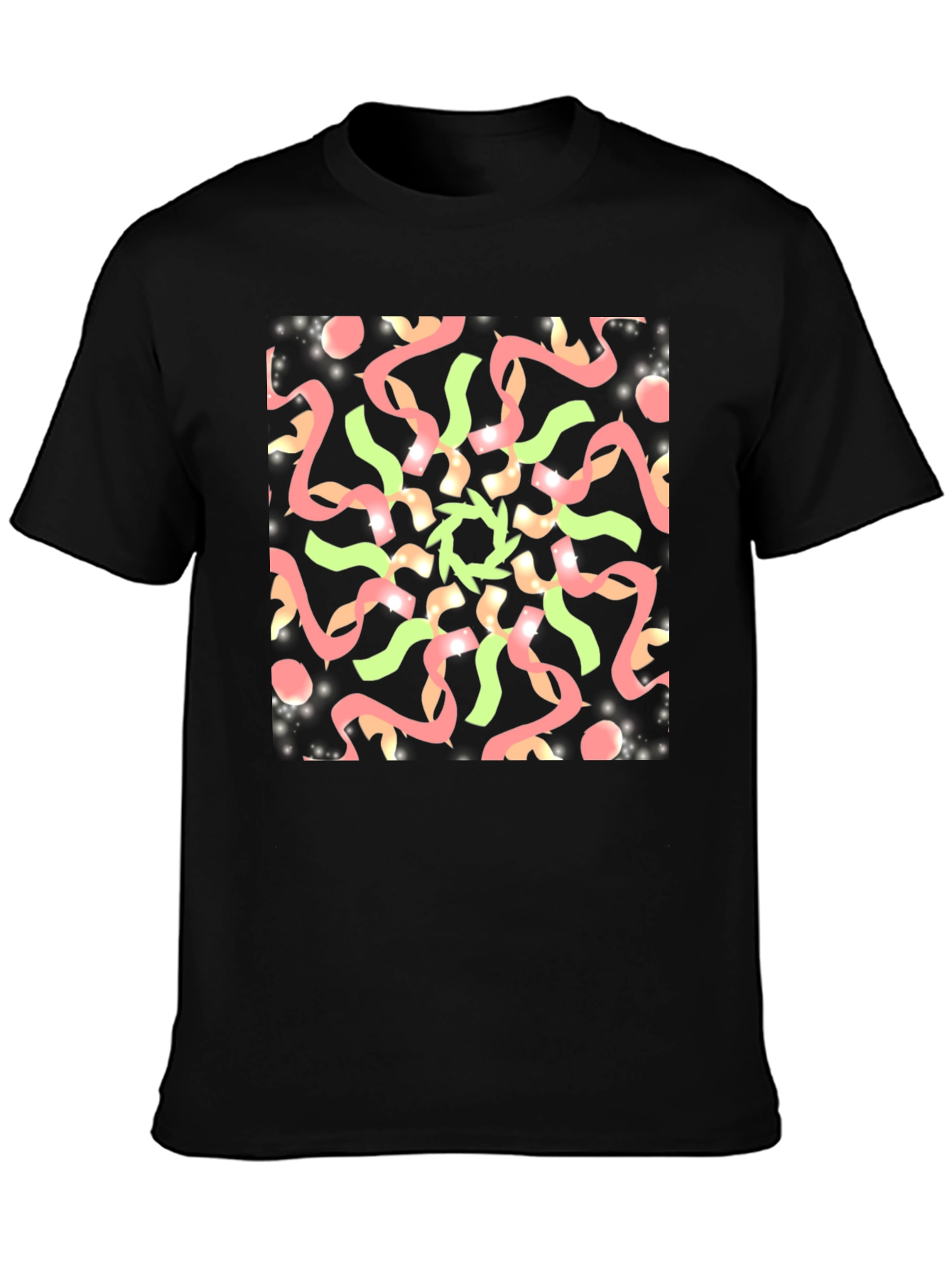 Black Abstract Graphic Print Black T-Shirt view 3