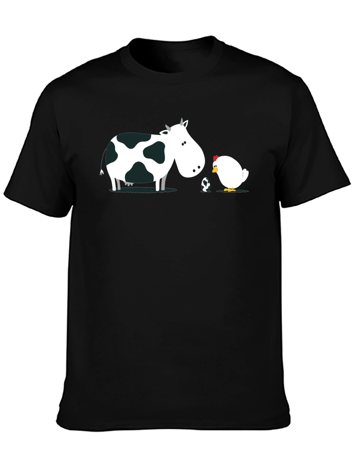 Black Cow and Chicken T-Shirt view 3