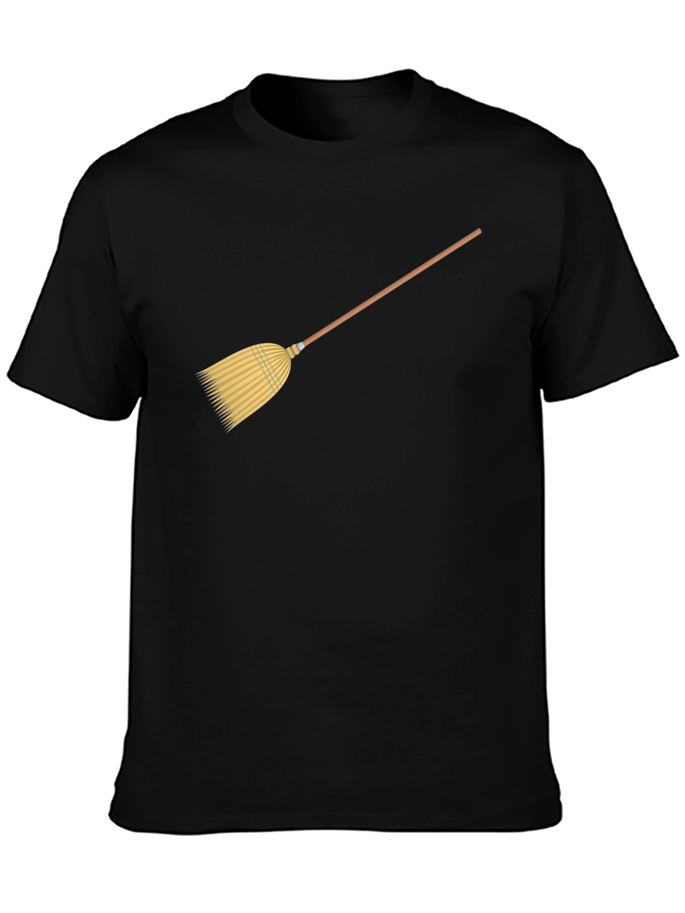 Black Broom Graphic Black T-Shirt view 3