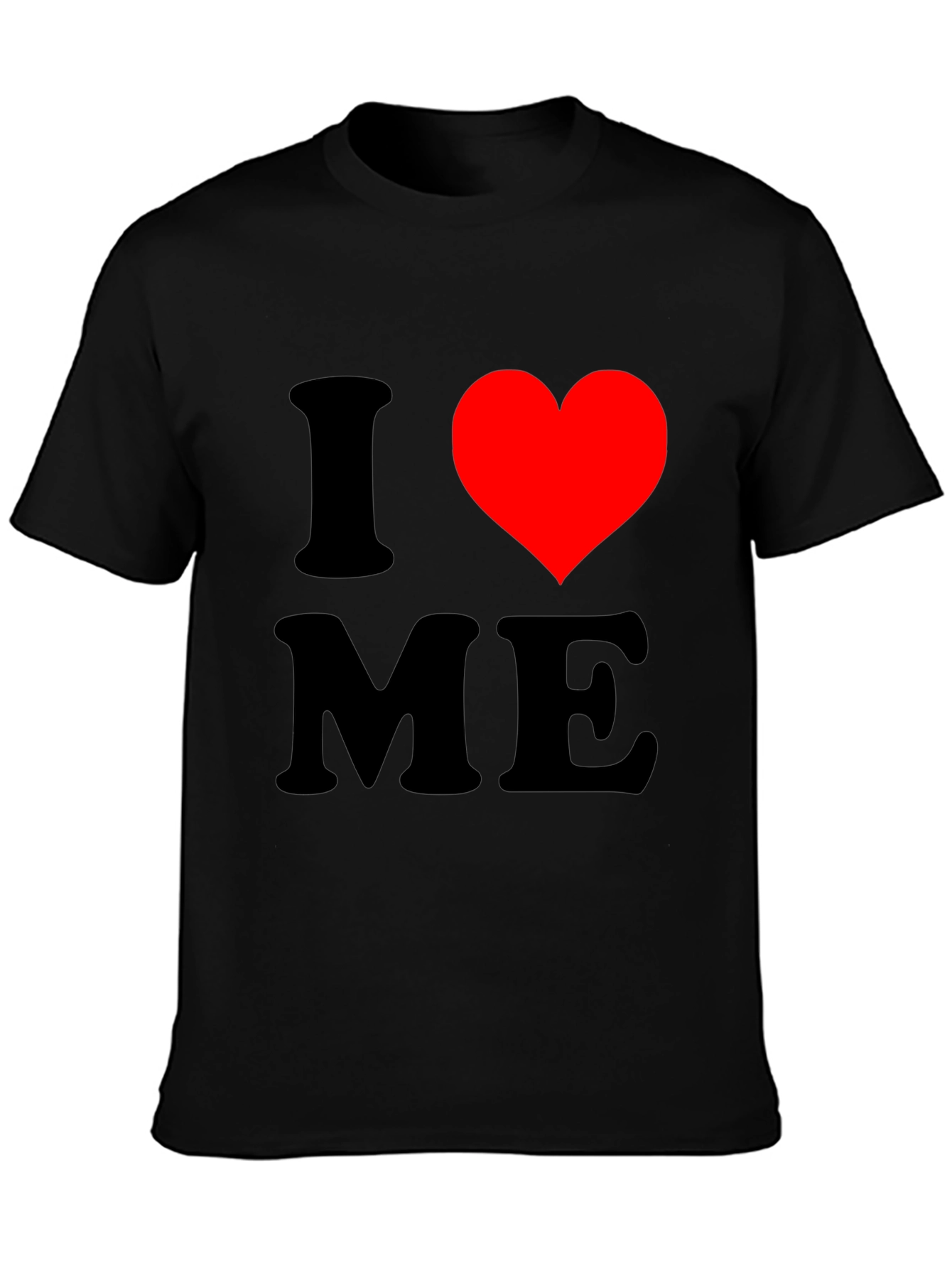 Black I Love Me T-Shirt, Novelty Graphic Tee view 3