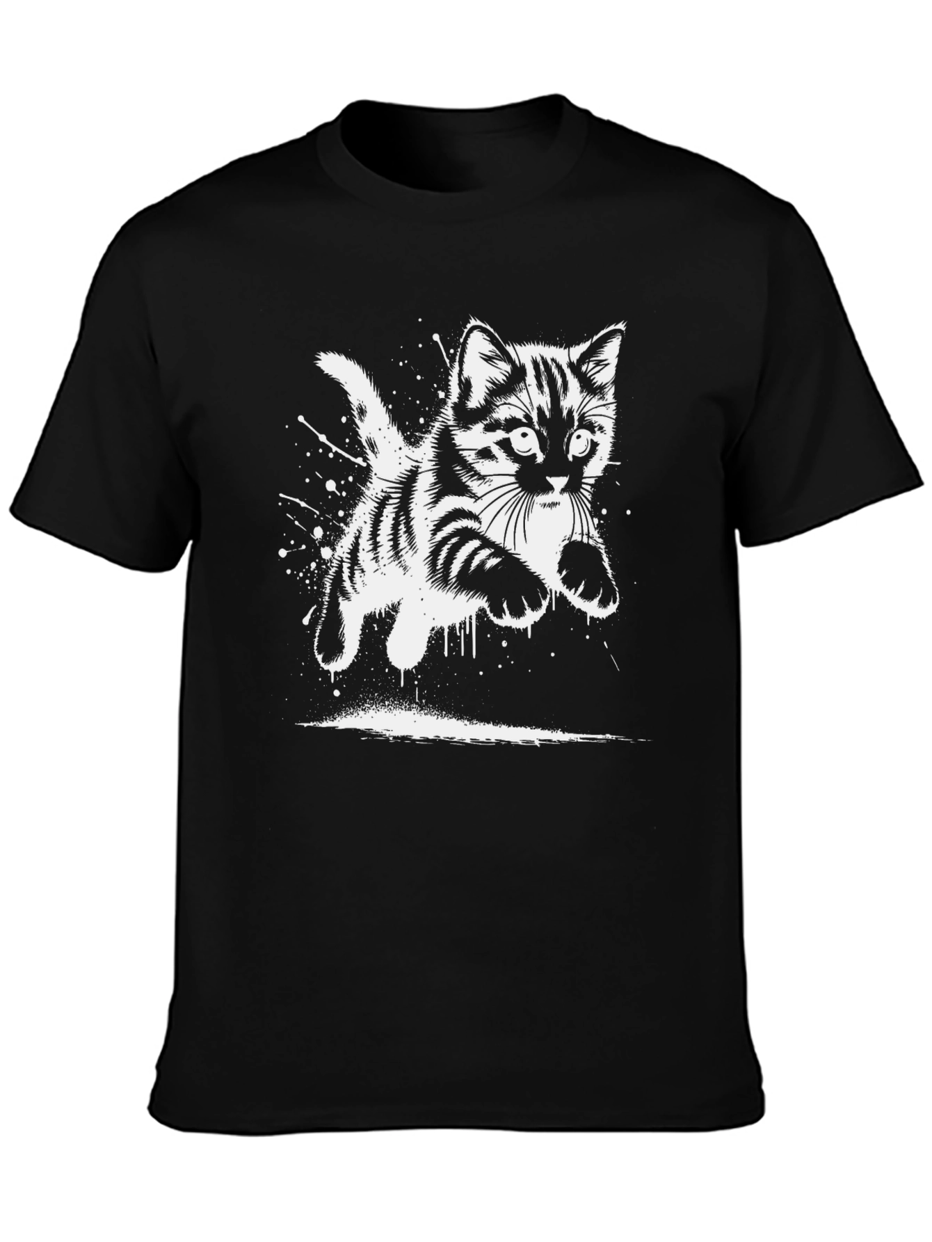 Black Cool Cat Graphic T-Shirt view 3