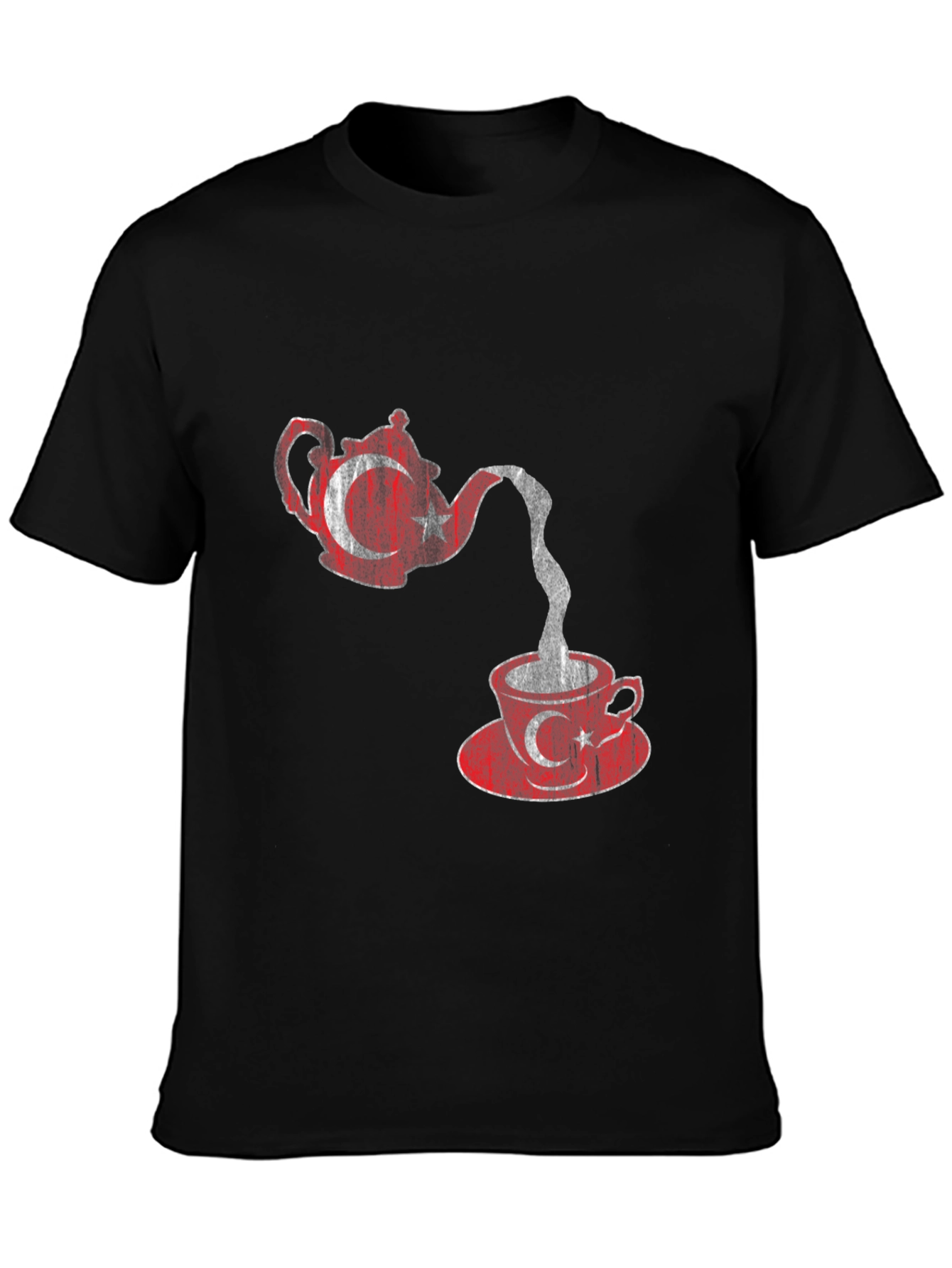 Black Turkey Tea Flag Graphic T-Shirt view 3