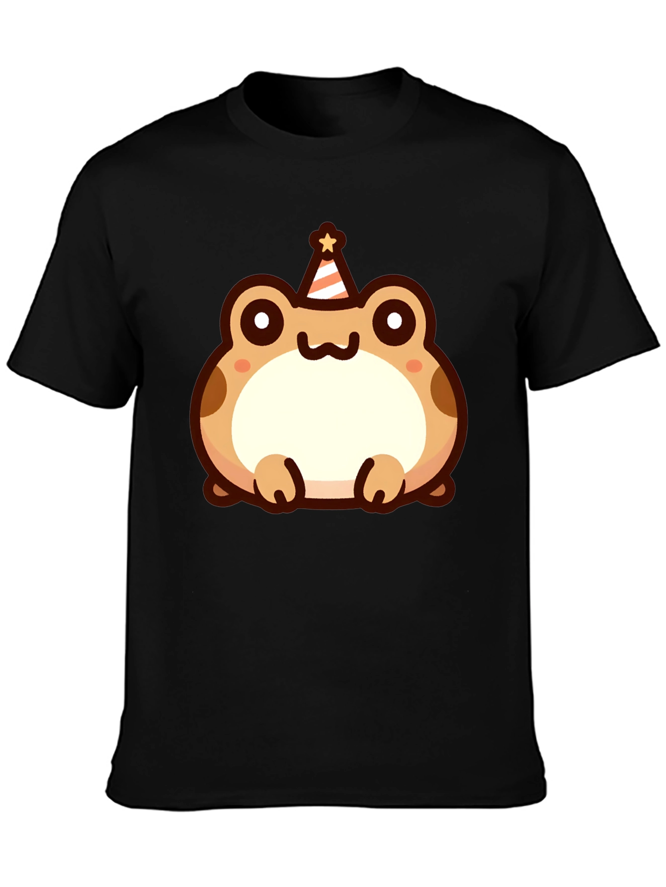 Black Cute Cartoon Frog Birthday T-Shirt view 3