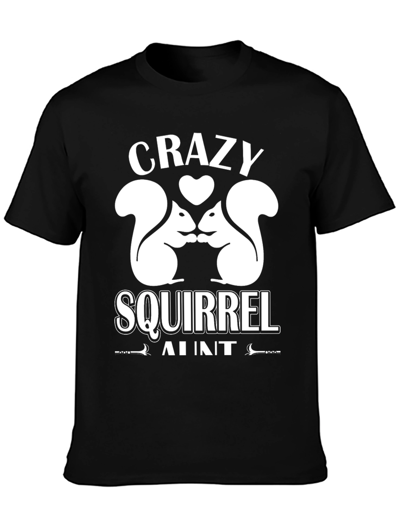 Black Crazy Squirrel Aunt T-Shirt - Fun Novelty Tee view 3