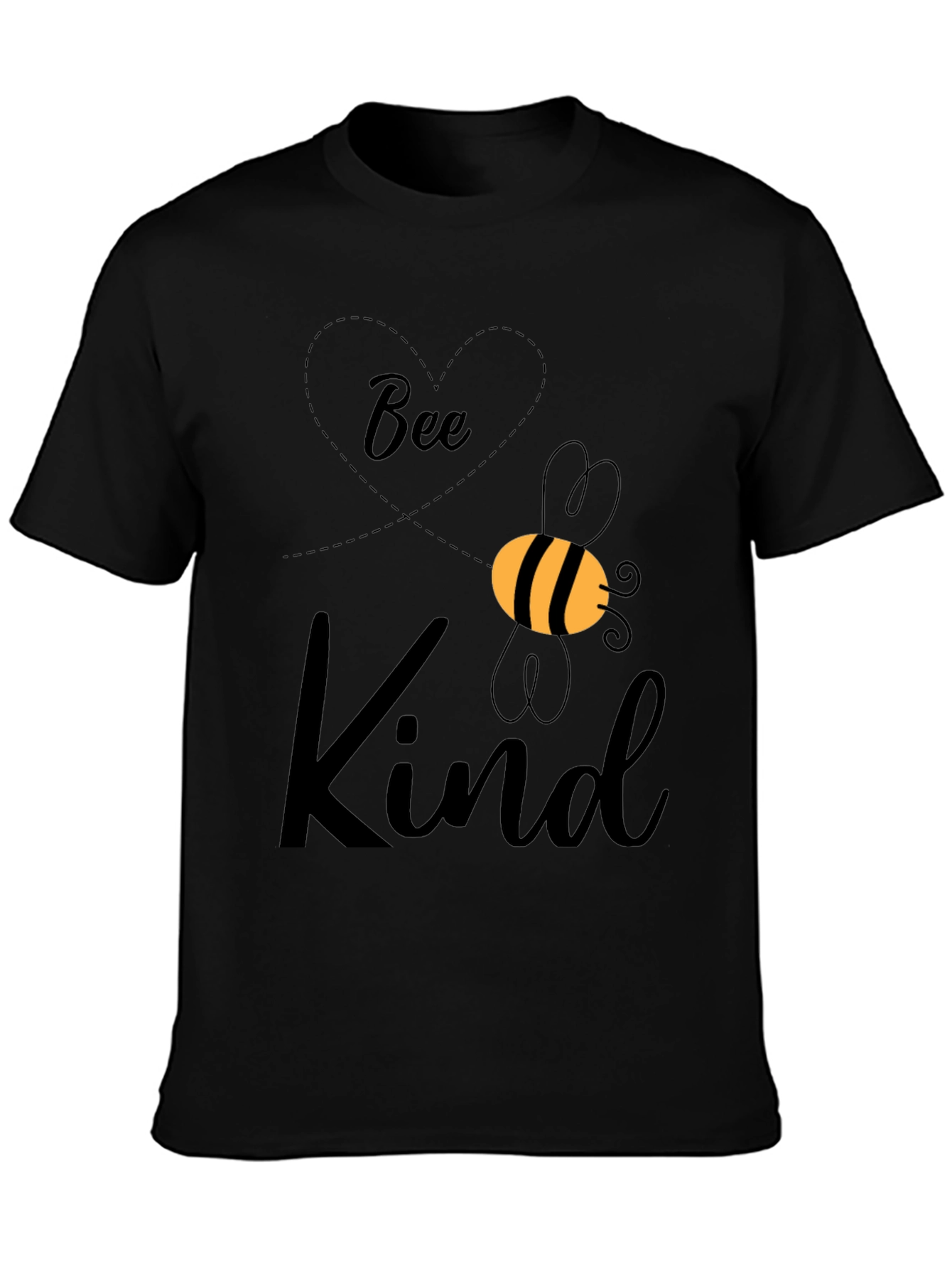 Black Bee Kind Graphic Tee - Unisex Black T-Shirt view 3