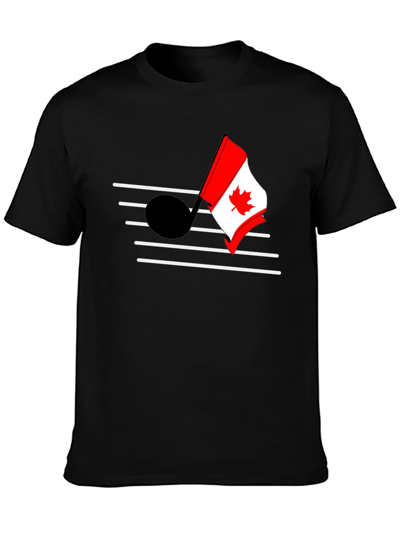 Black Canadian Music T-Shirt view 3
