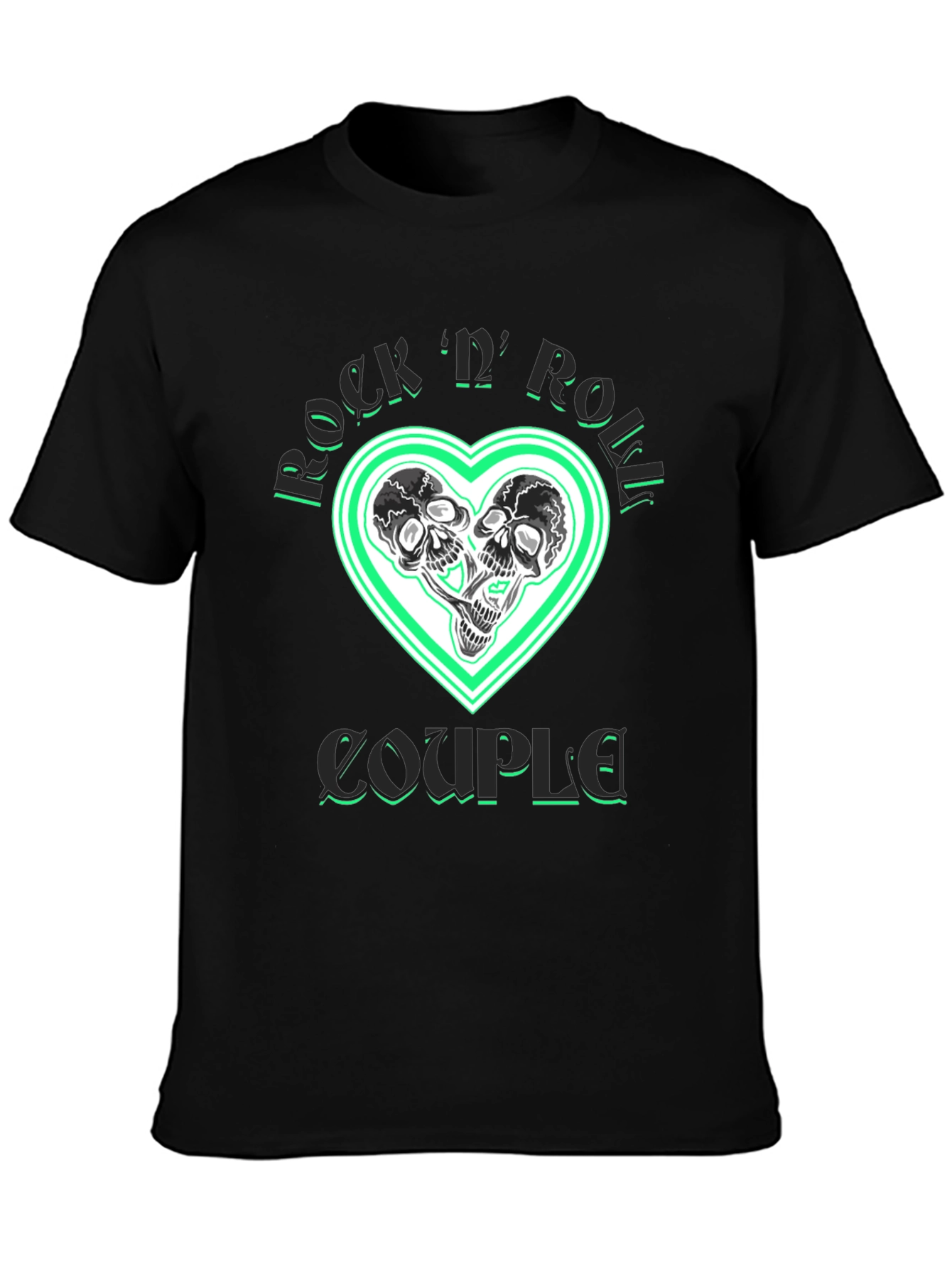 Black Rock 'n' Roll Couple T-Shirt view 3