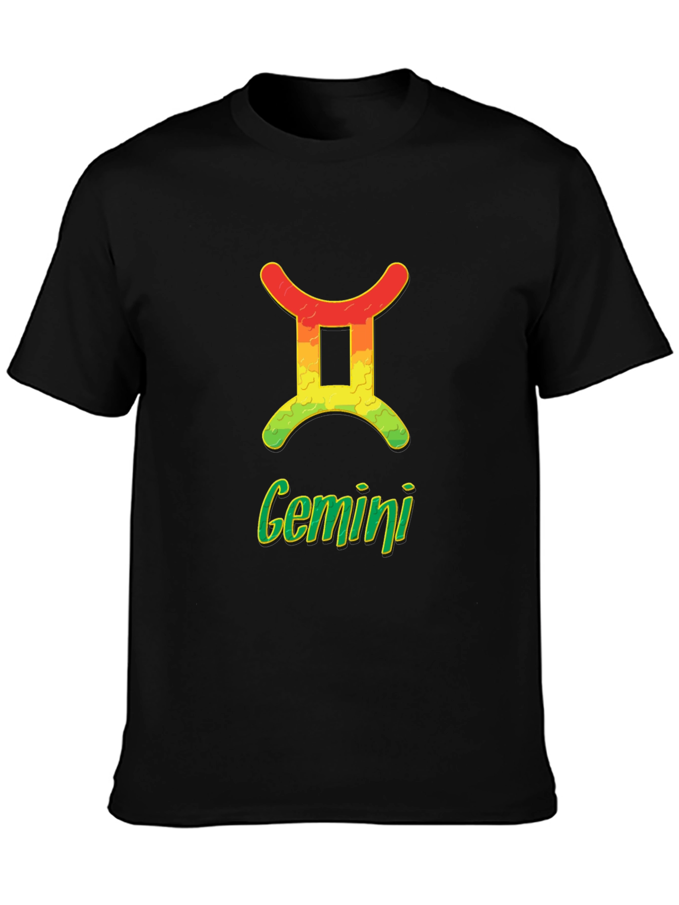Black Gemini Zodiac Sign T-Shirt - Horoscope Tee view 3