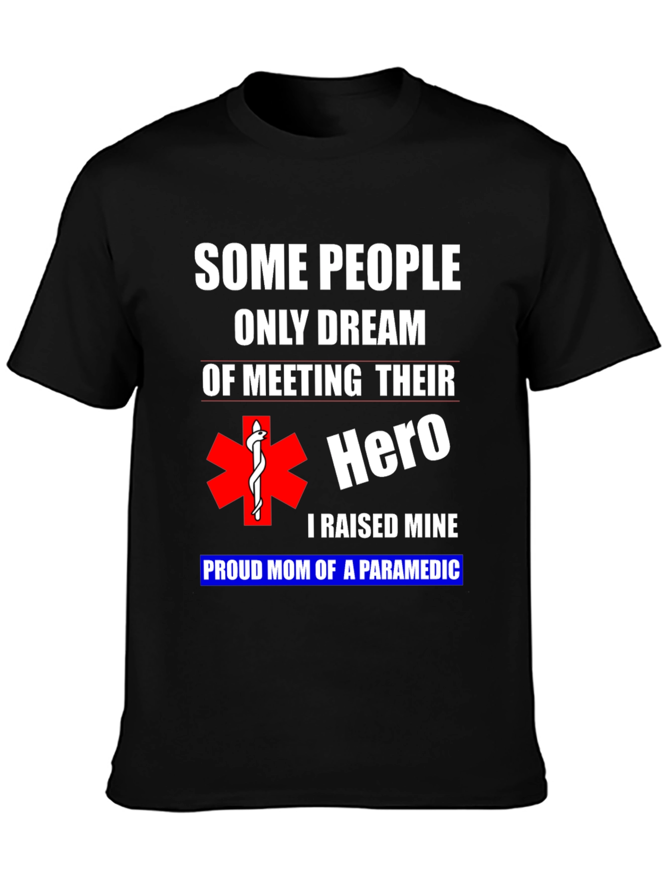 Black Proud Paramedic Mom Graphic T-Shirt view 3