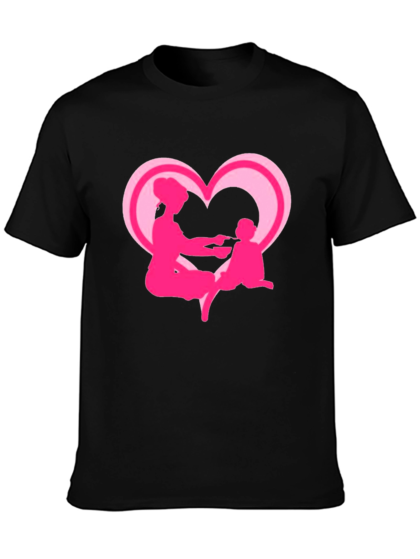 Mom and Baby Pink Heart Graphic Tee - 3