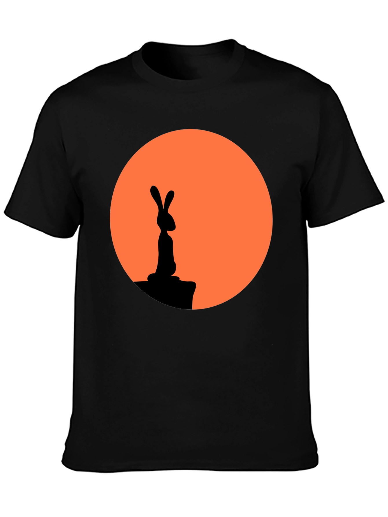 Black Rabbit Silhouette Graphic Tee view 3