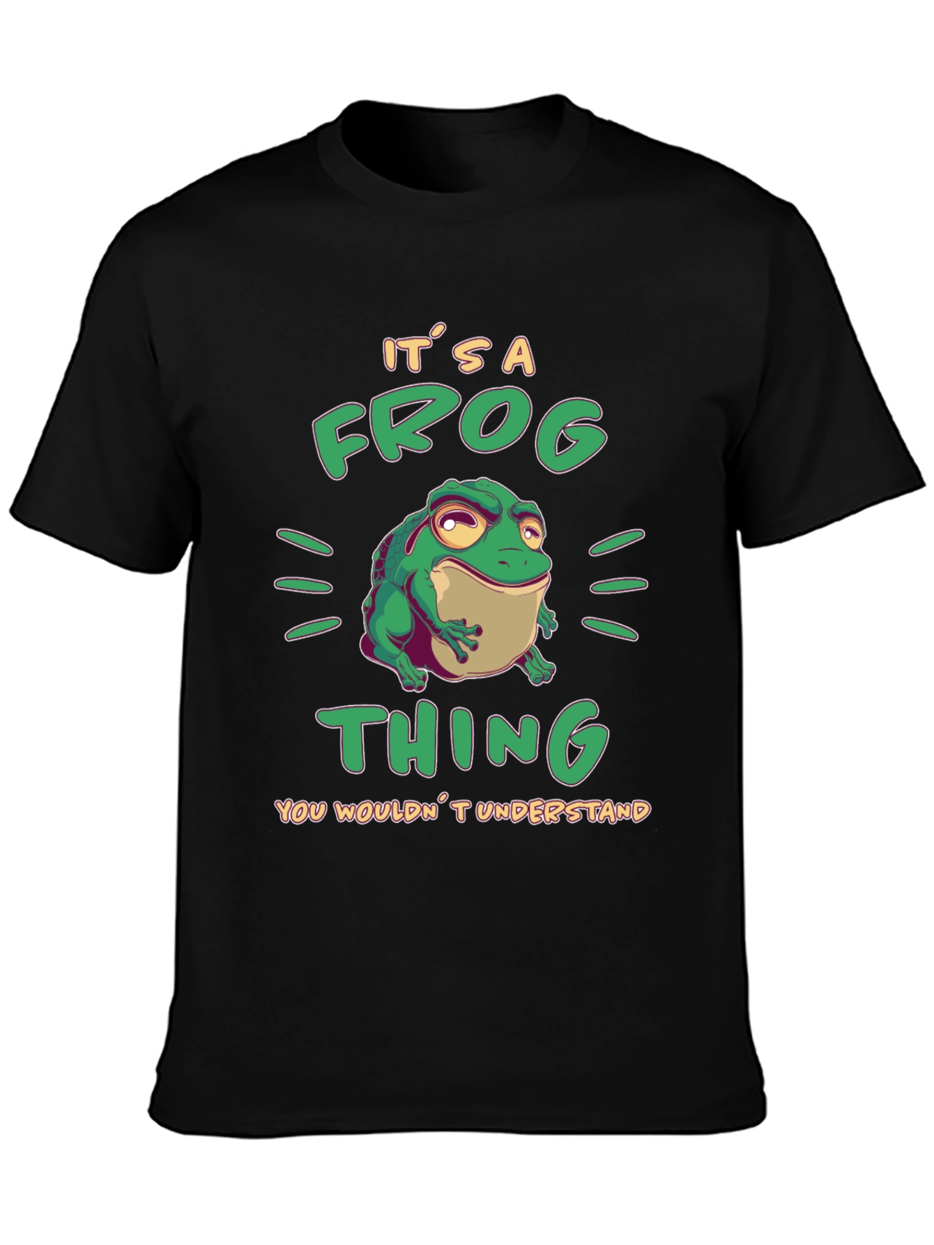 Black It's a Frog Thing Funny T-Shirt view 3