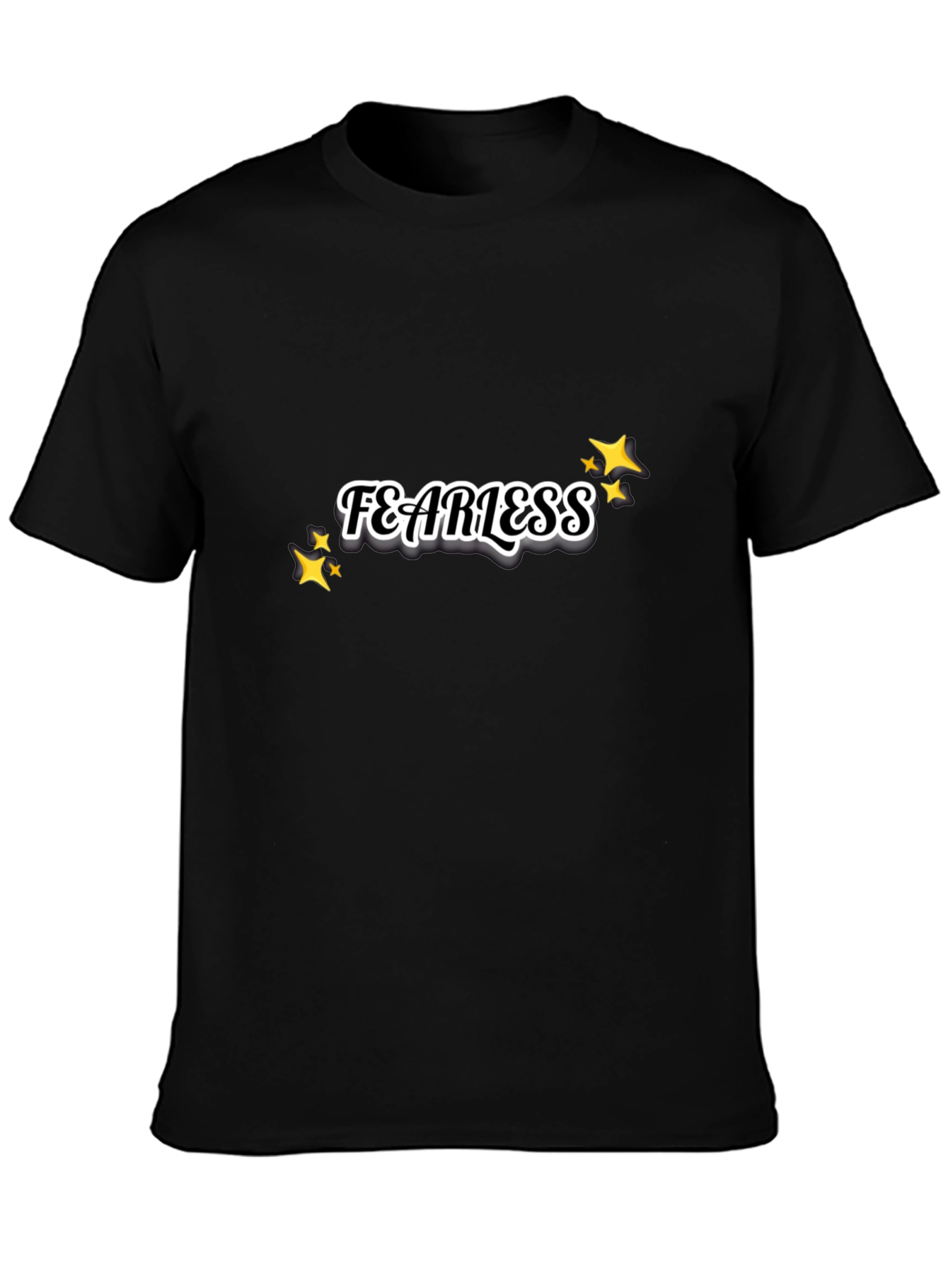 Black Fearless Graphic Black T-Shirt view 3
