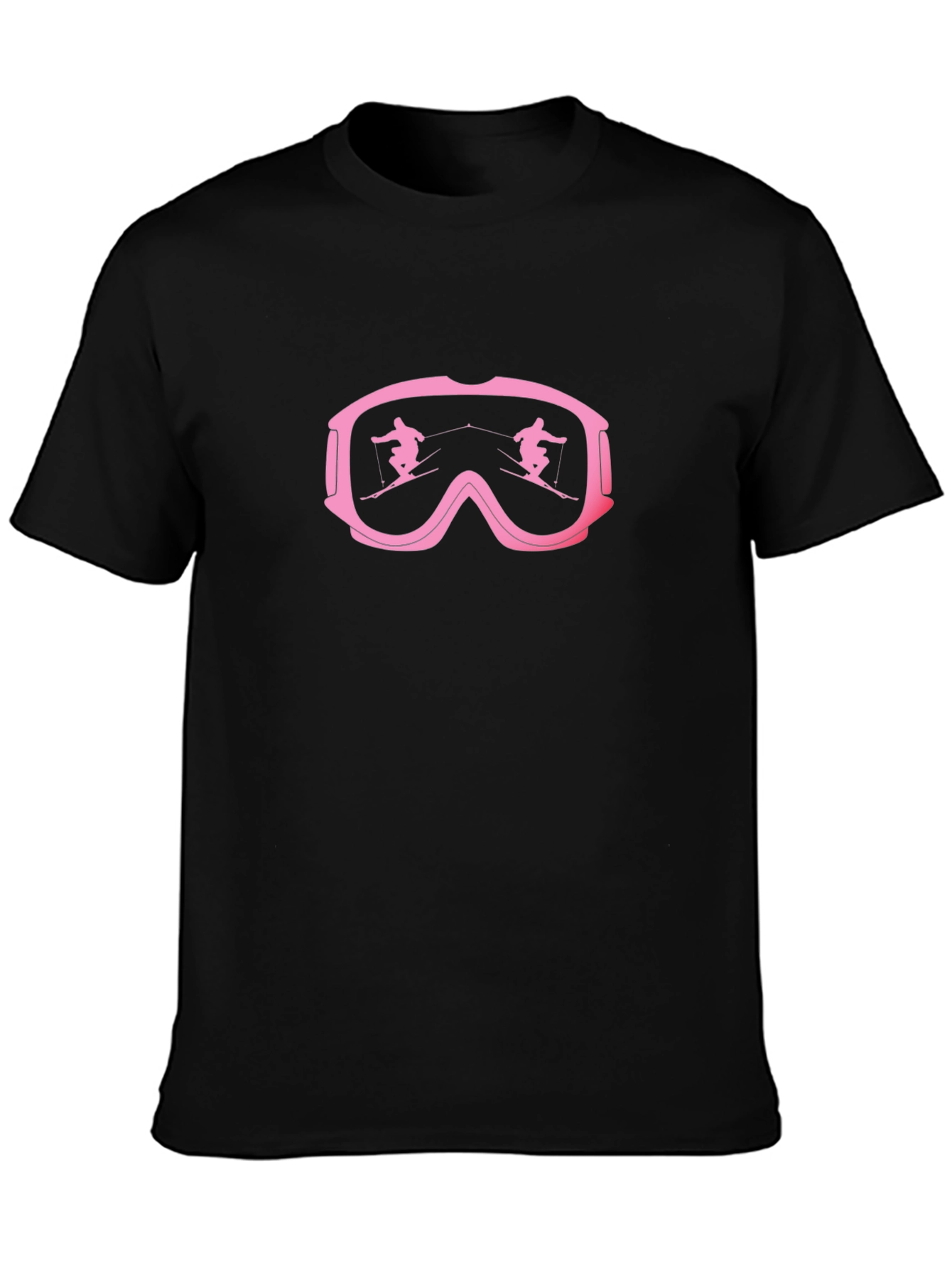 Skier Goggle Graphic Tee - Black Cotton T-Shirt - 3