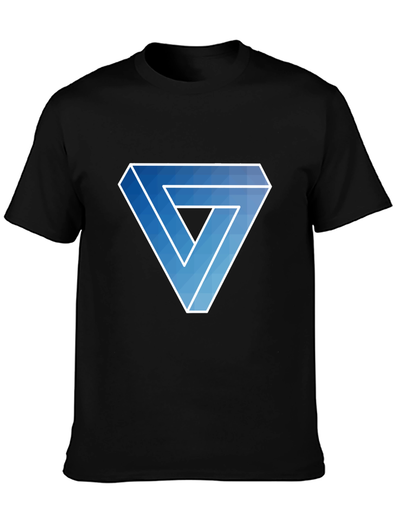 Black Impossible Triangle Graphic Tee - Optical Illusion Design view 3
