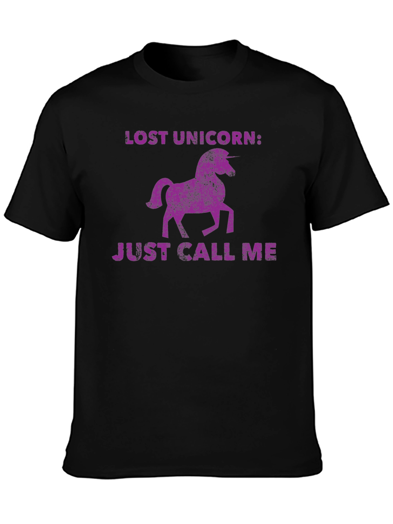 Black Lost Unicorn Graphic Tee - Just Call Me Funny T-Shirt view 3