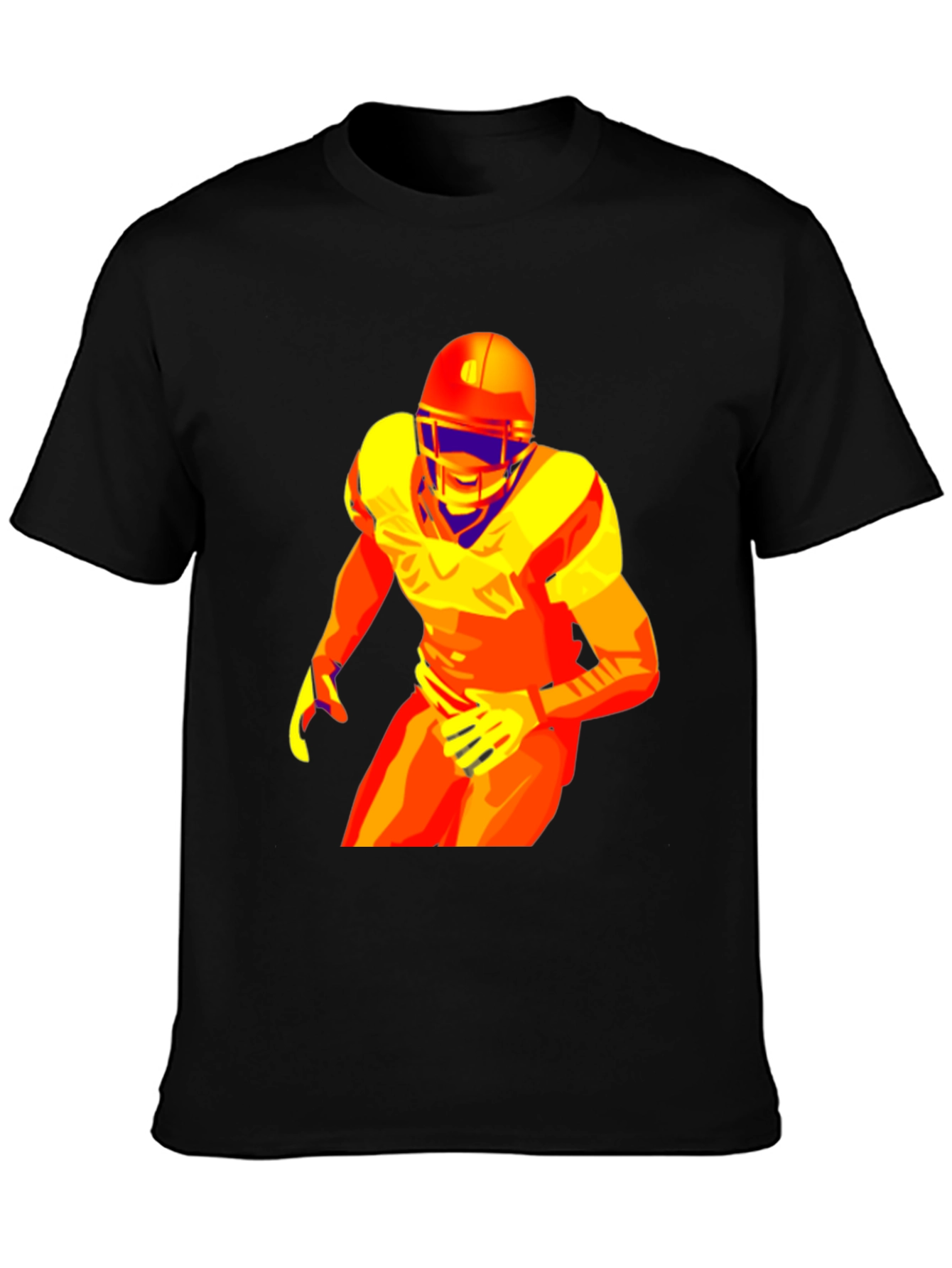 Black Football Player Graphic Tee - Premium Cotton Blend view 3