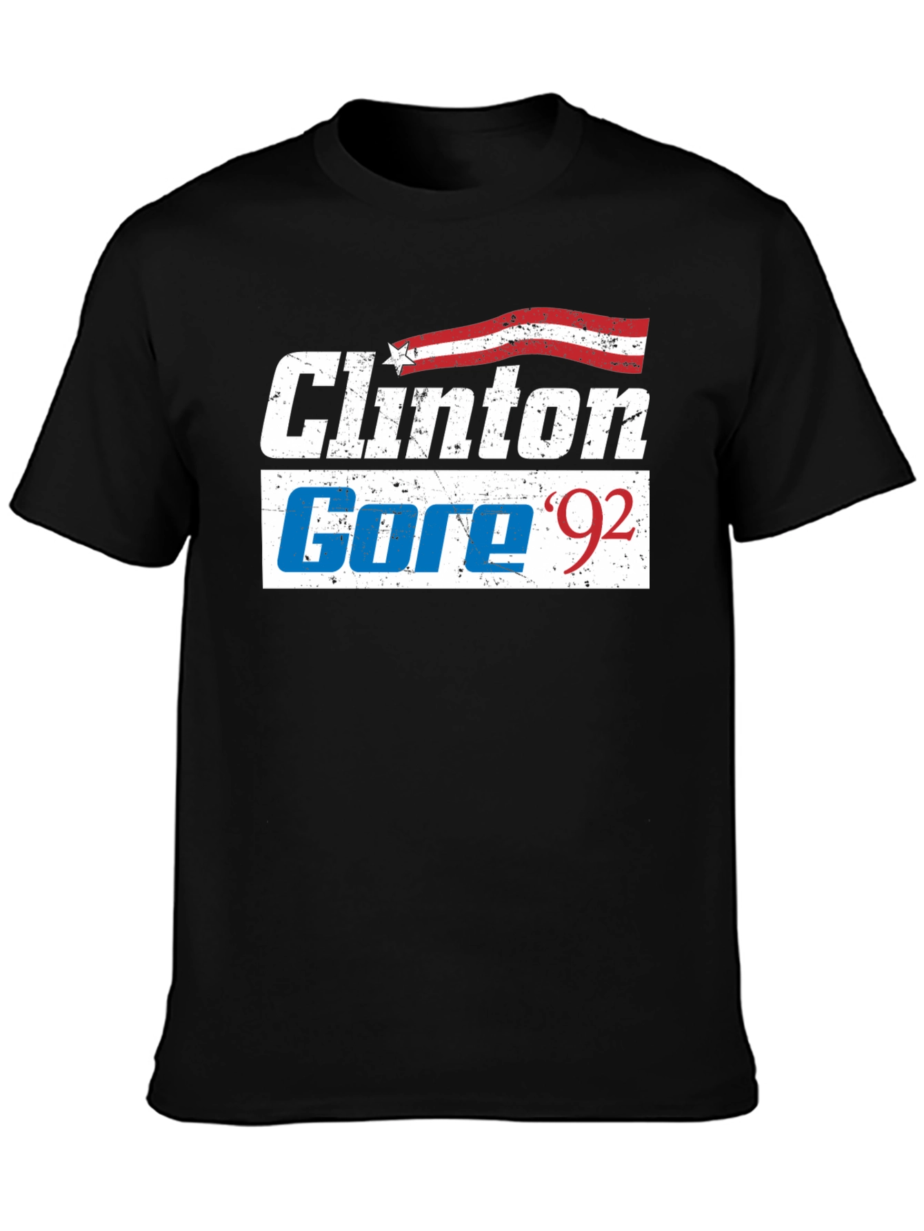 Black Clinton Gore '92 Retro T-Shirt view 3