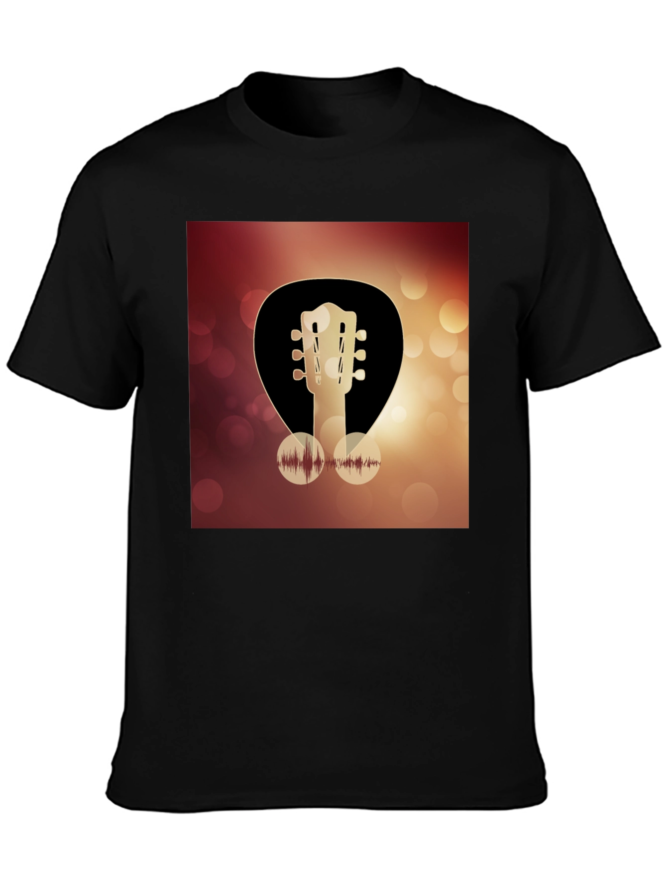 Black Guitar Headstock Graphic Tee - Music Lover T-Shirt view 3