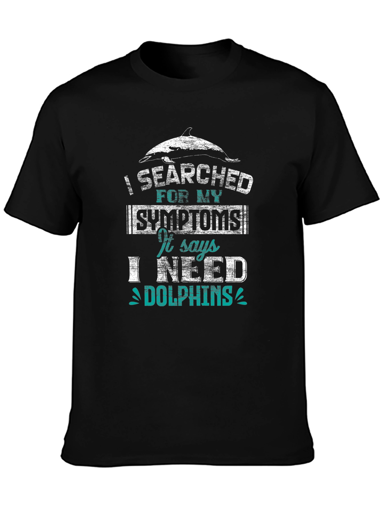 Black I Need Dolphins Graphic Tee - Unisex Cotton T-Shirt view 3