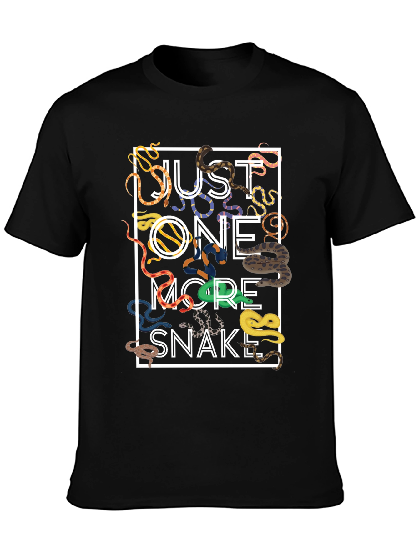 Black Just One More Snake T-Shirt - Unique Graphic Tee view 3