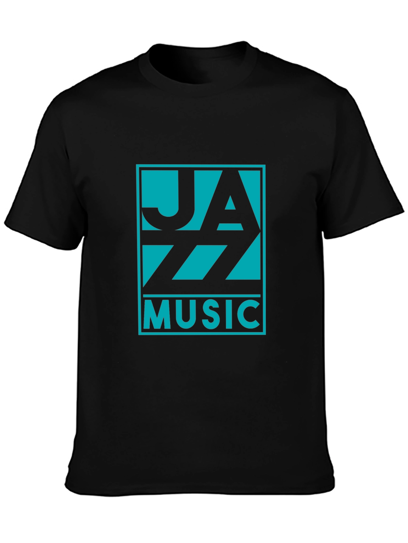 Black Jazz Music Graphic Tee - Black Cotton T-Shirt view 3