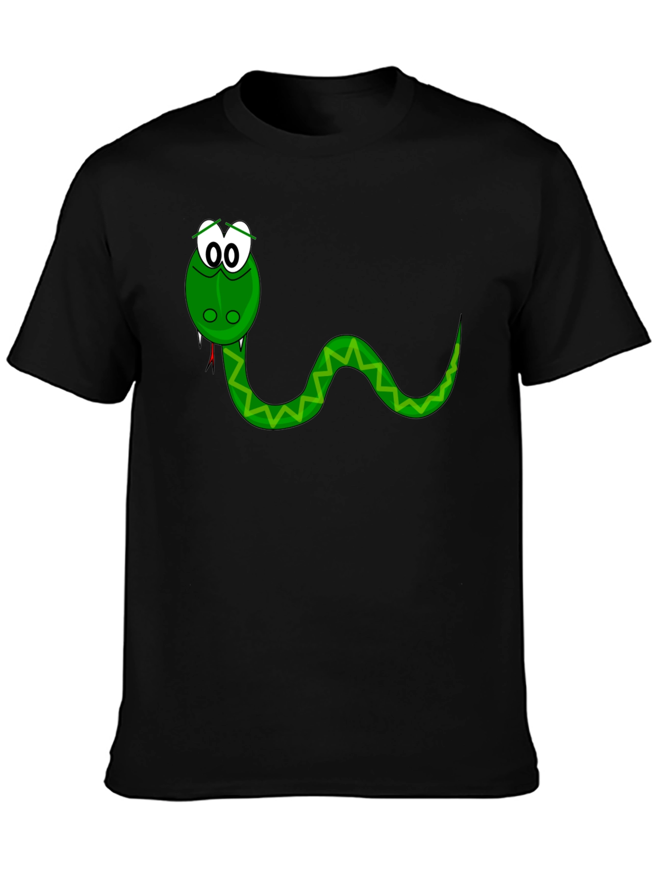 Black Cartoon Snake Graphic Tee - Black view 3